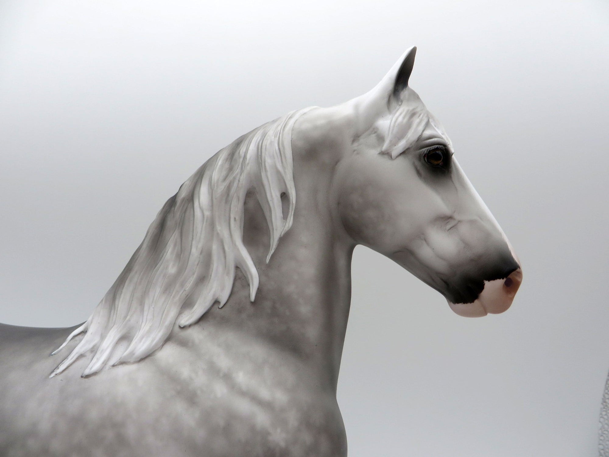 Concrete Mixer-OOAK Dapple Grey Trotting Drafter Painted By Sheryl Leisure 6/14/21