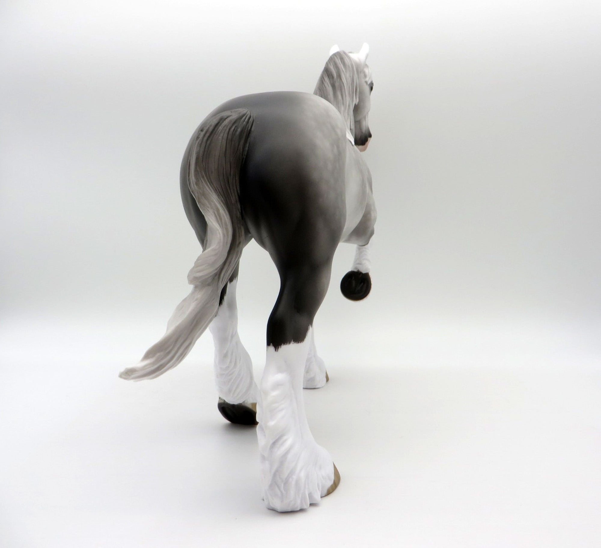 Concrete Mixer-OOAK Dapple Grey Trotting Drafter Painted By Sheryl Leisure 6/14/21