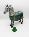 Conor - OOAK - Customized St Patrick&#39;s Day Blanketed Grey Standing Drafter - By Dawn Quick 3/17/23