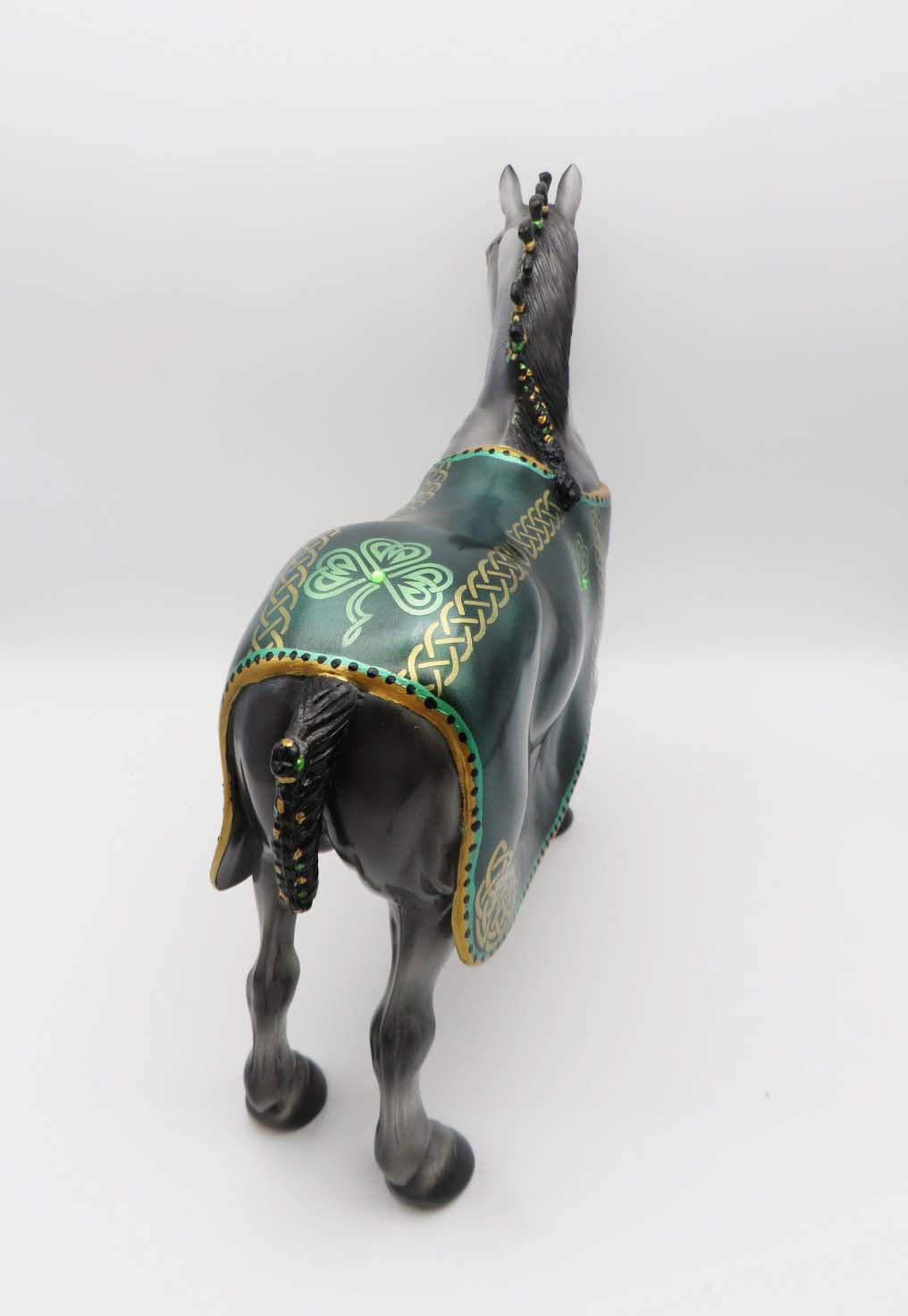 Conor - OOAK - Customized St Patrick's Day Blanketed Grey Standing Drafter - By Dawn Quick 3/17/23