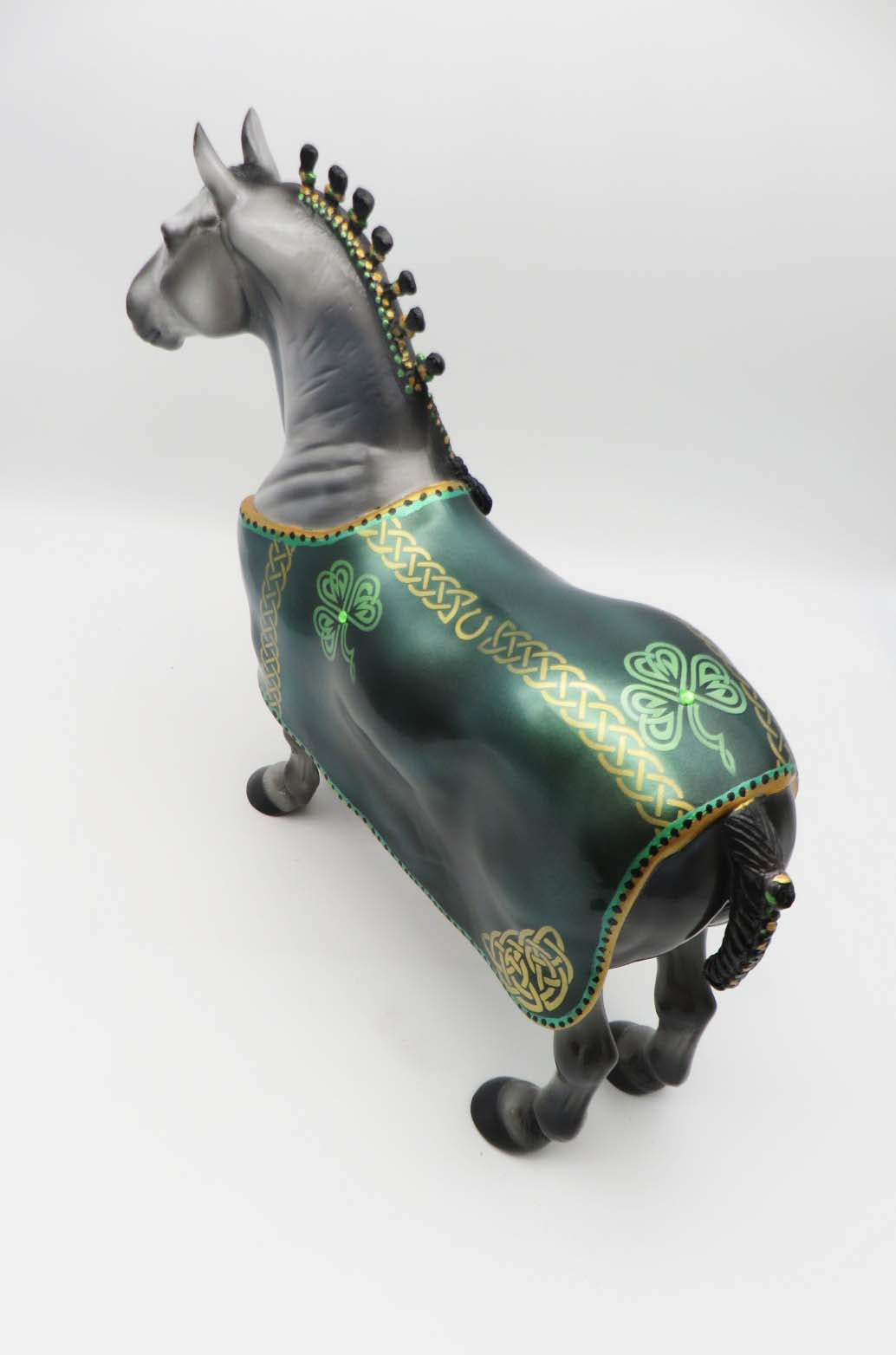 Conor - OOAK - Customized St Patrick's Day Blanketed Grey Standing Drafter - By Dawn Quick 3/17/23