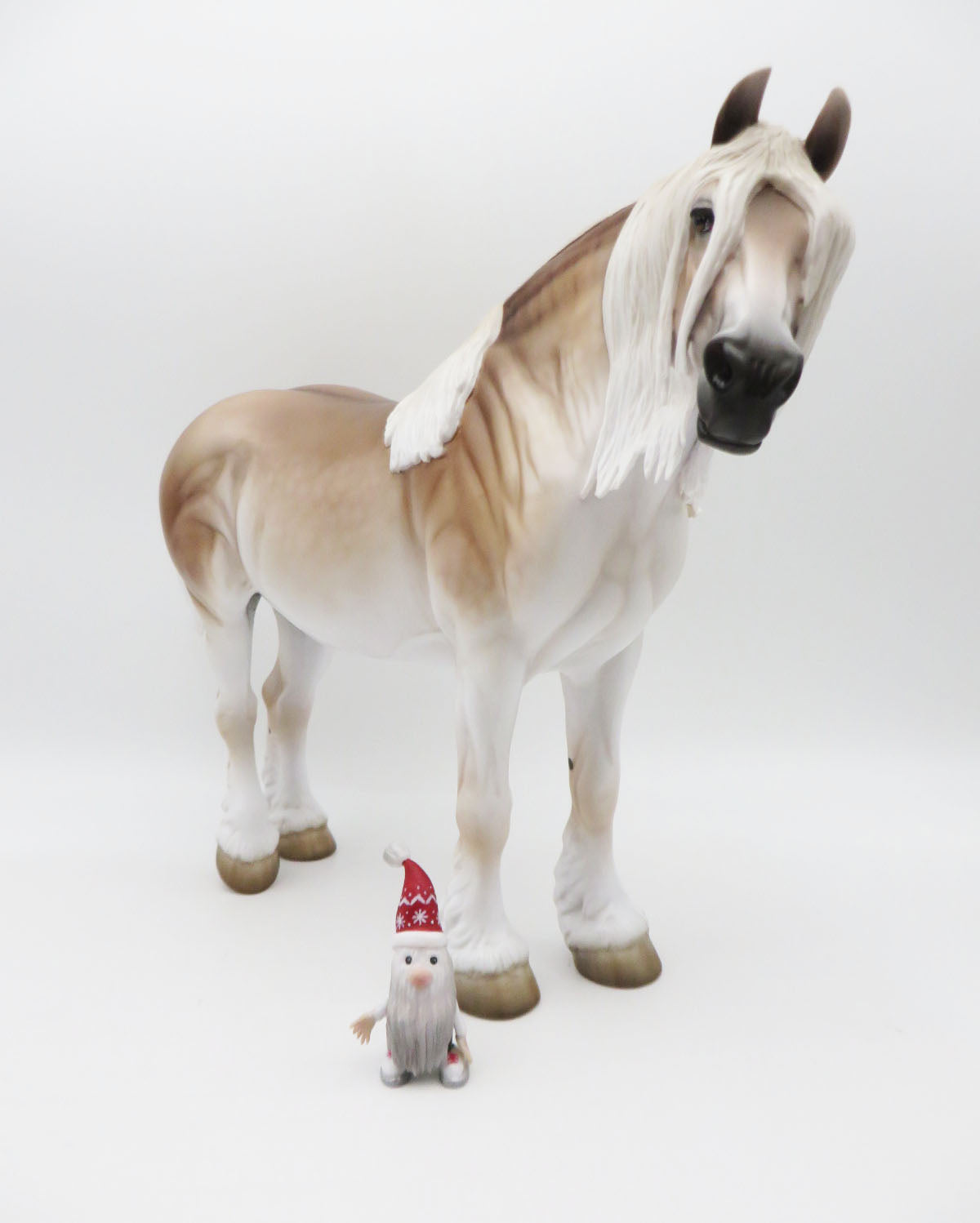 Cookie and the Toymaker - Best Offer - OOAK - Custom Chestnut Pangare Heavy Draft/Bunny With Handcarved Gnome By Jess Hamill - Christmas Tails 2022 - CT22