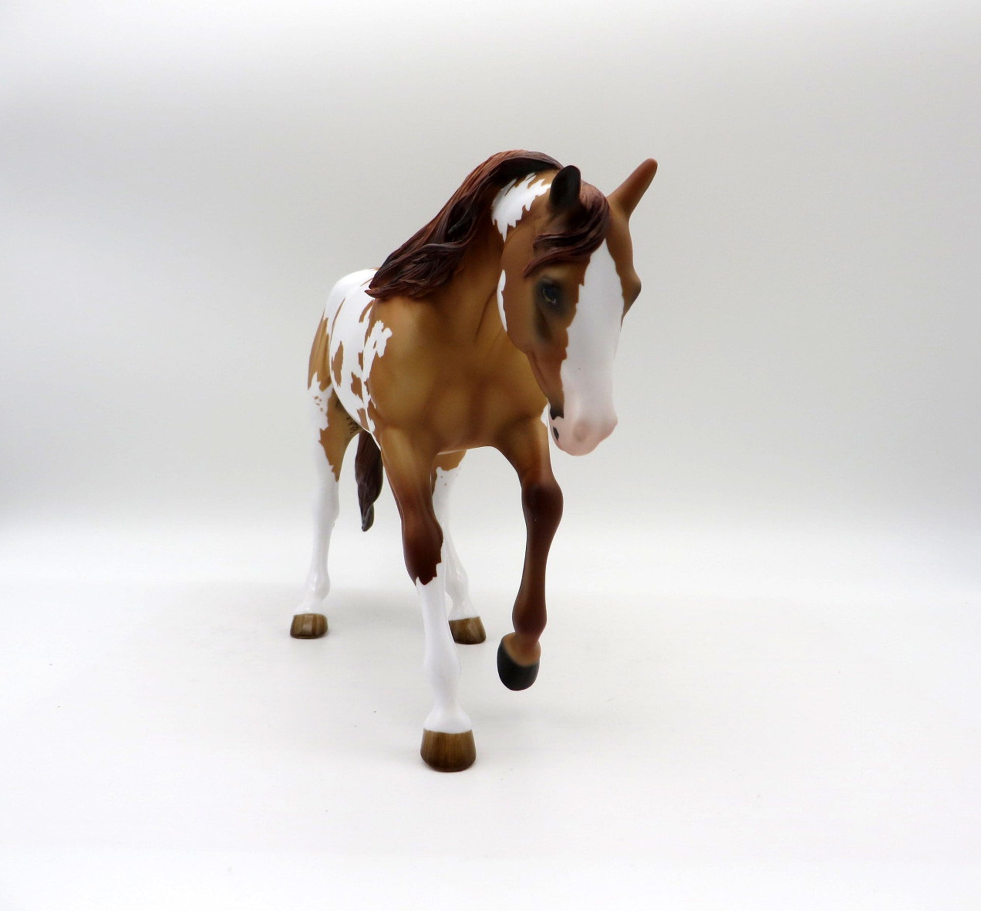 Cowboy-OOAK Red Dun Overo Performance Horse Painted By Audrey Dixon 5/24/21