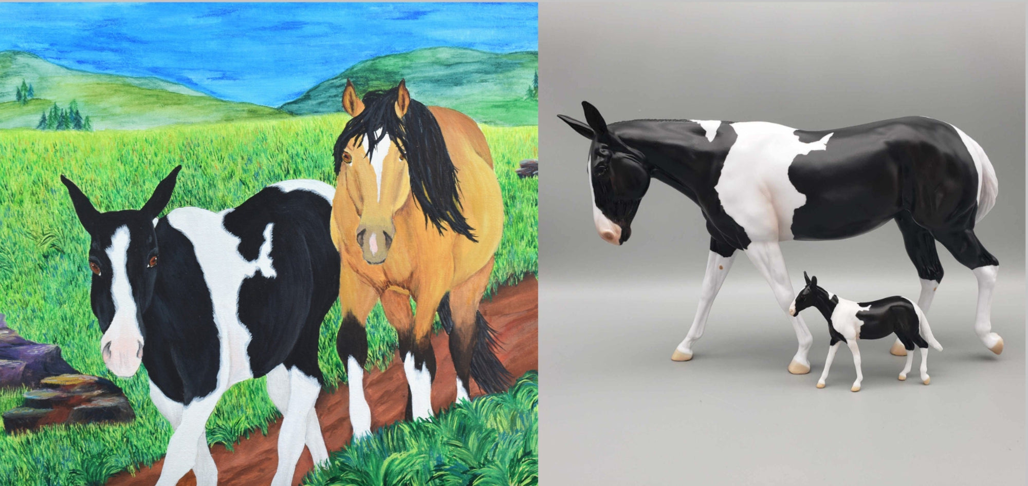 MINI Kloissonne LE10 Black Tobiano Mule Chip By Angela Marleau AoTH23