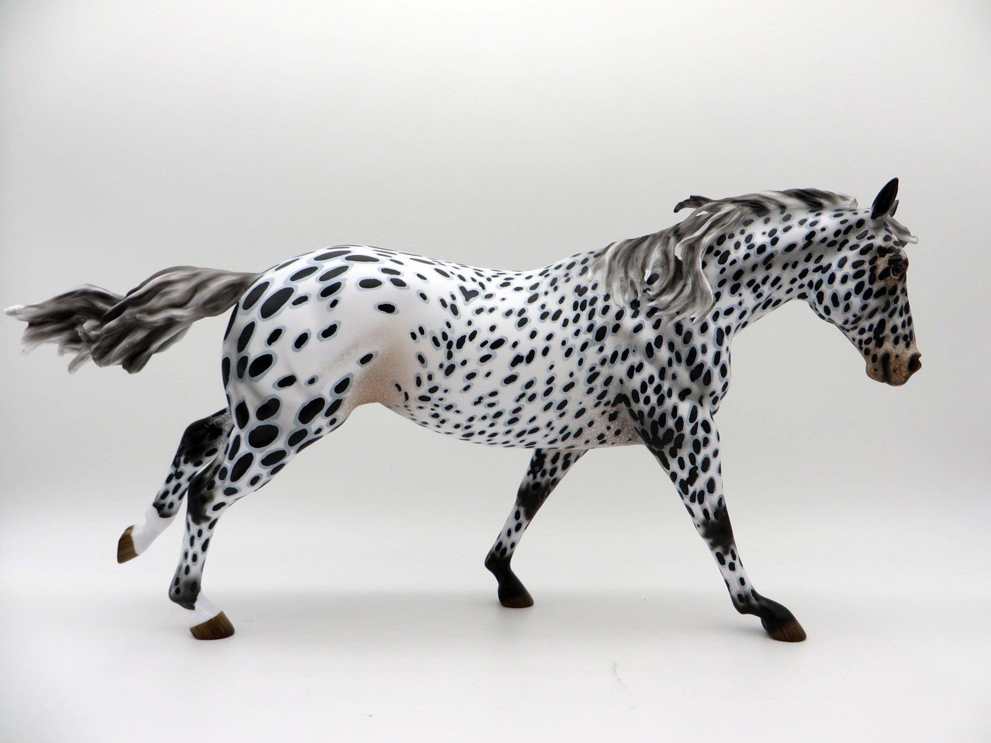 Damien-OOAK Loud Appaloosa Running Stock Horse Painted By Audrey Dixon  EQ 21