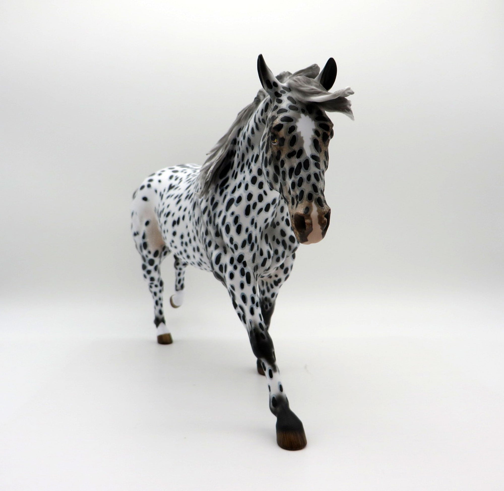 Damien-OOAK Loud Appaloosa Running Stock Horse Painted By Audrey Dixon  EQ 21