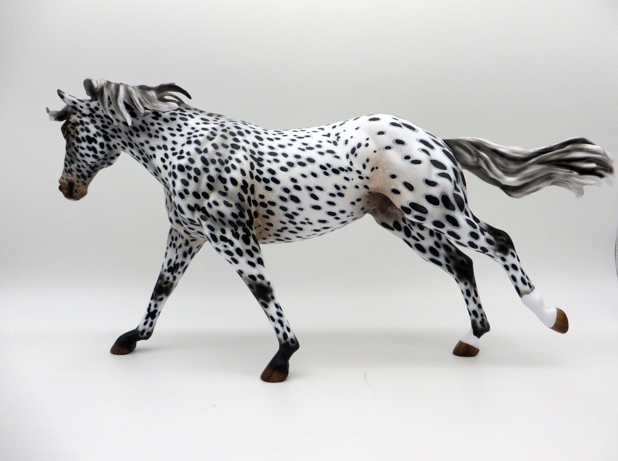 Damien-OOAK Loud Appaloosa Running Stock Horse Painted By Audrey Dixon  EQ 21