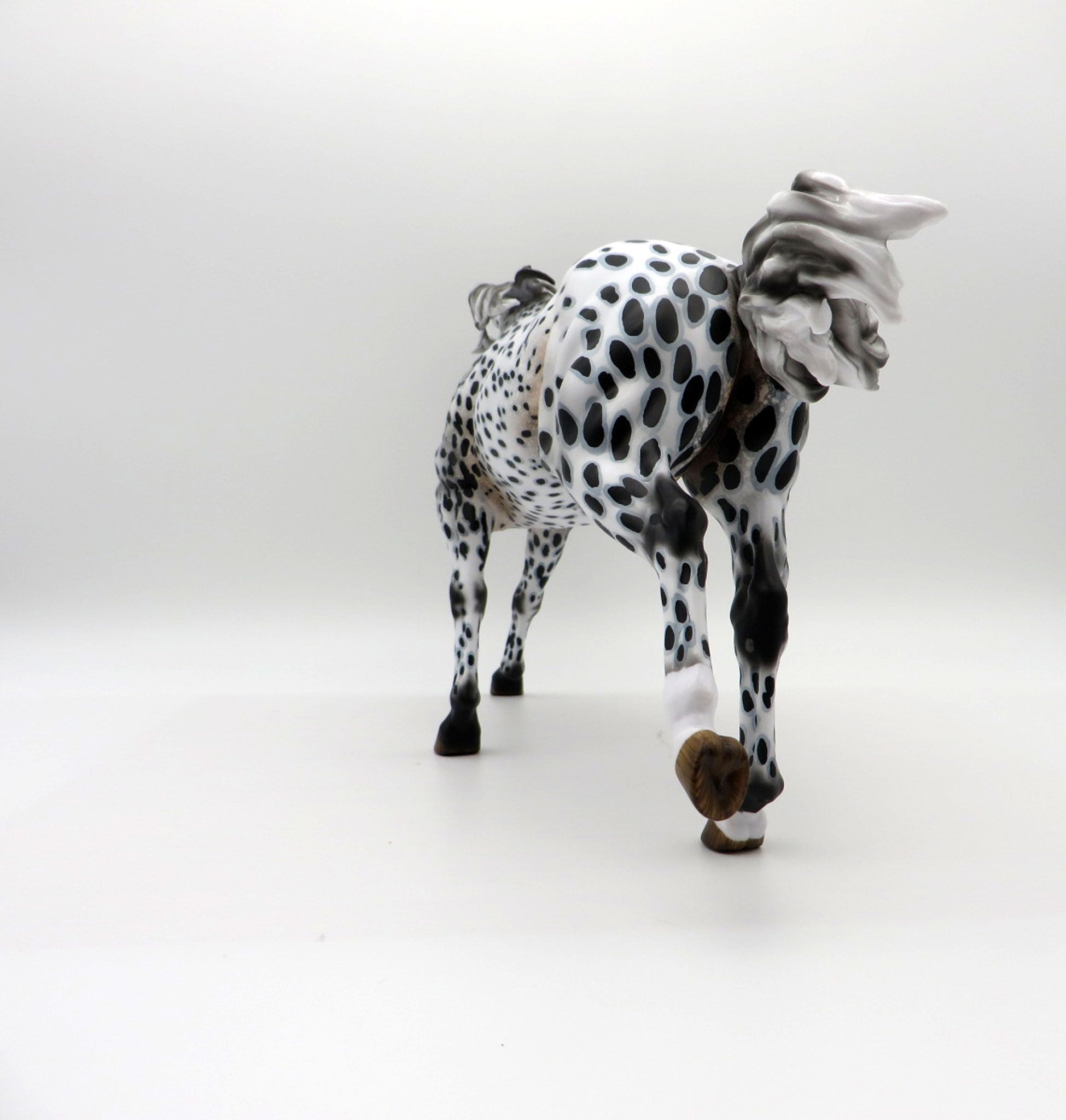 Damien-OOAK Loud Appaloosa Running Stock Horse Painted By Audrey Dixon  EQ 21