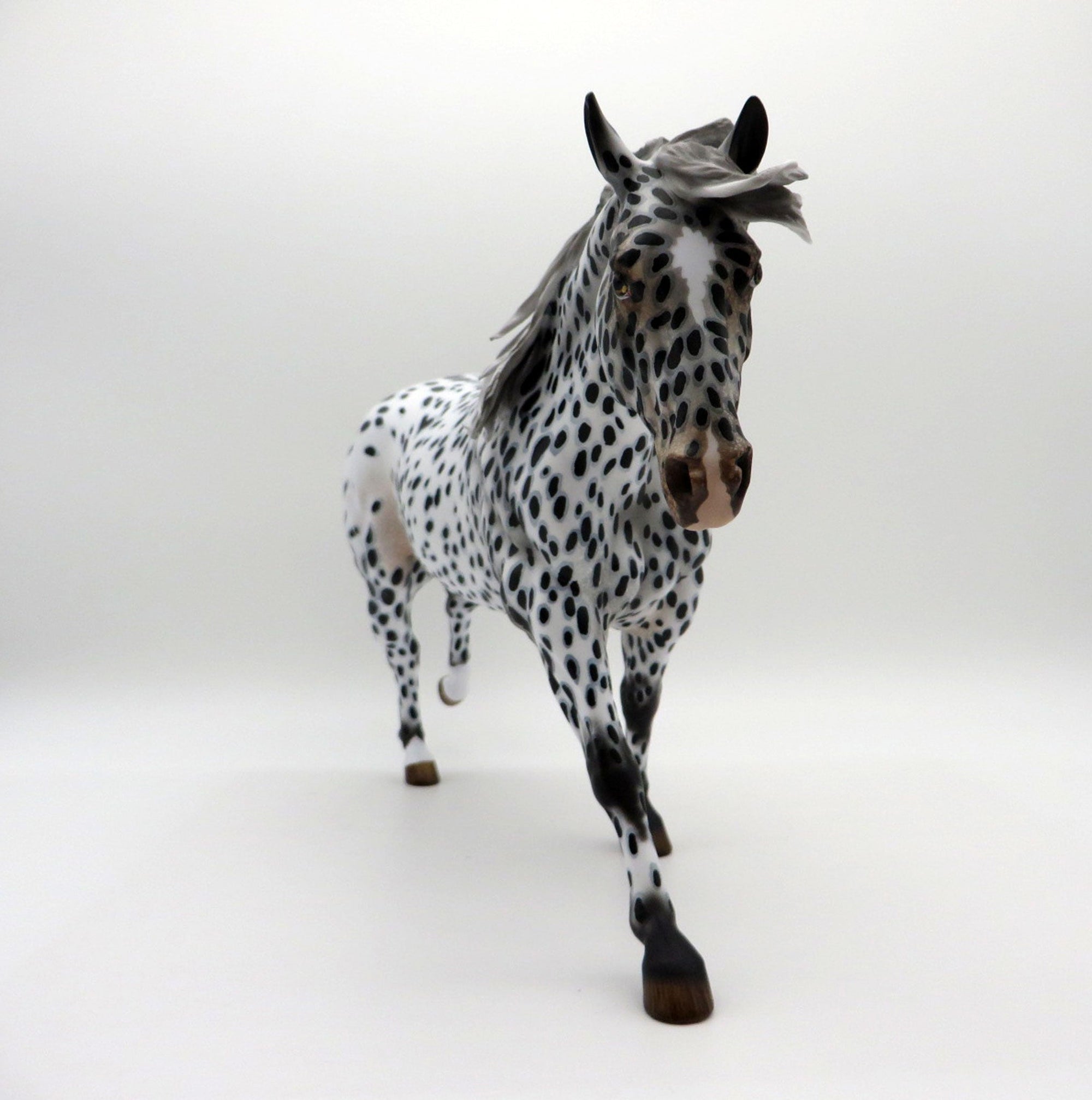 Damien-OOAK Loud Appaloosa Running Stock Horse Painted By Audrey Dixon  EQ 21