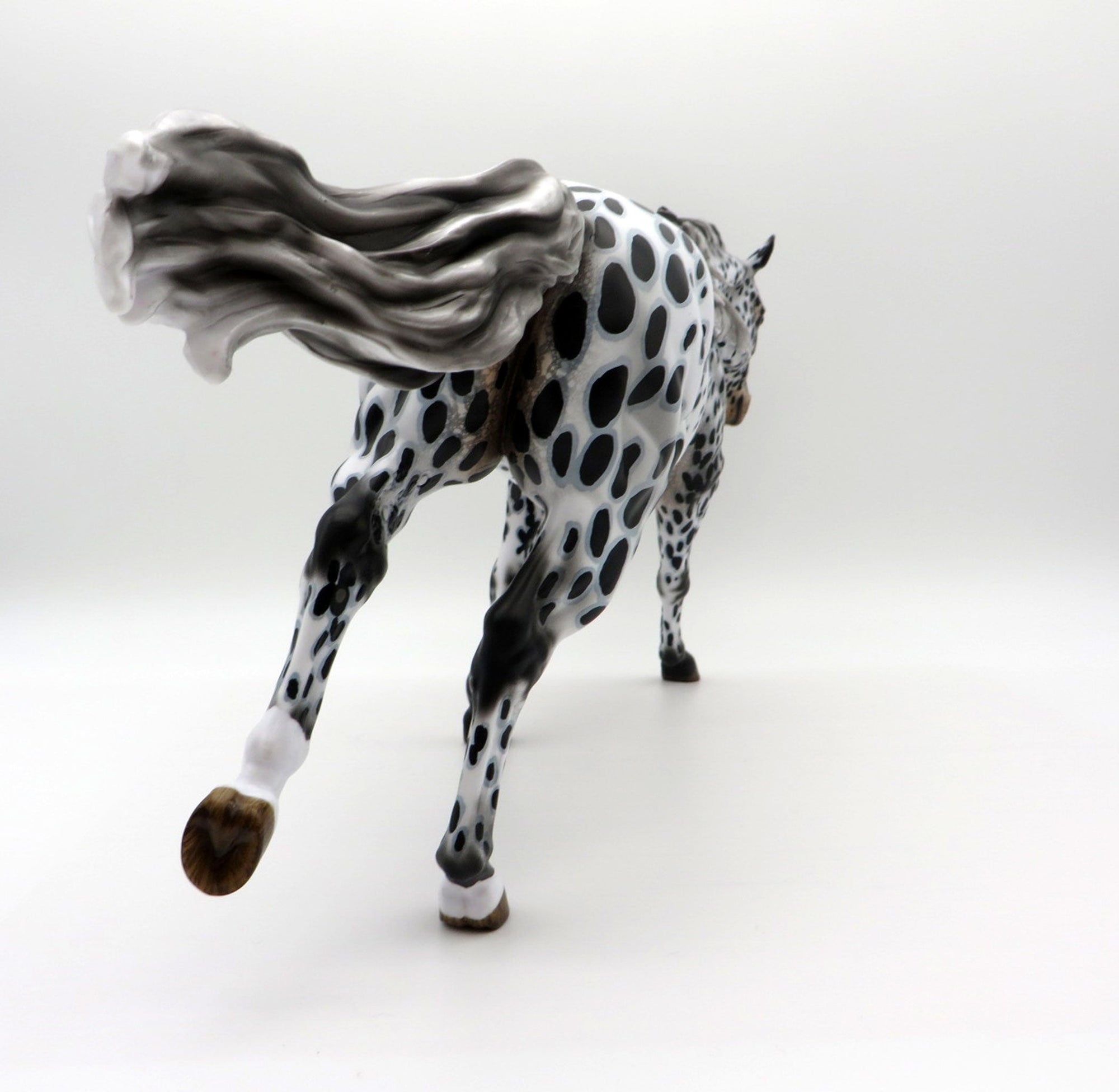 Damien-OOAK Loud Appaloosa Running Stock Horse Painted By Audrey Dixon  EQ 21