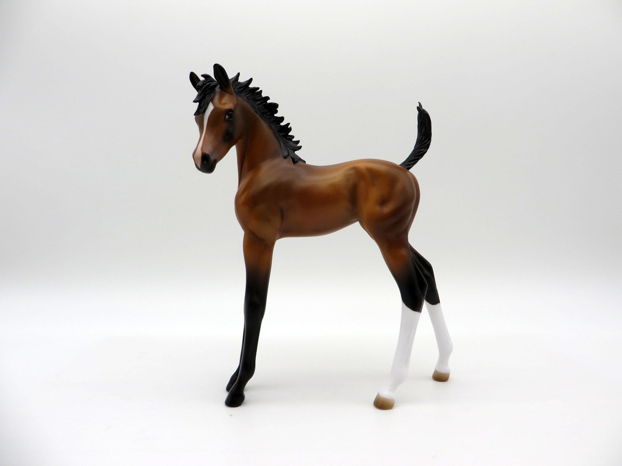 Degas-OOAK Bay Arabian Foal-Equilocity 2021 Painted by Audrey Dixon