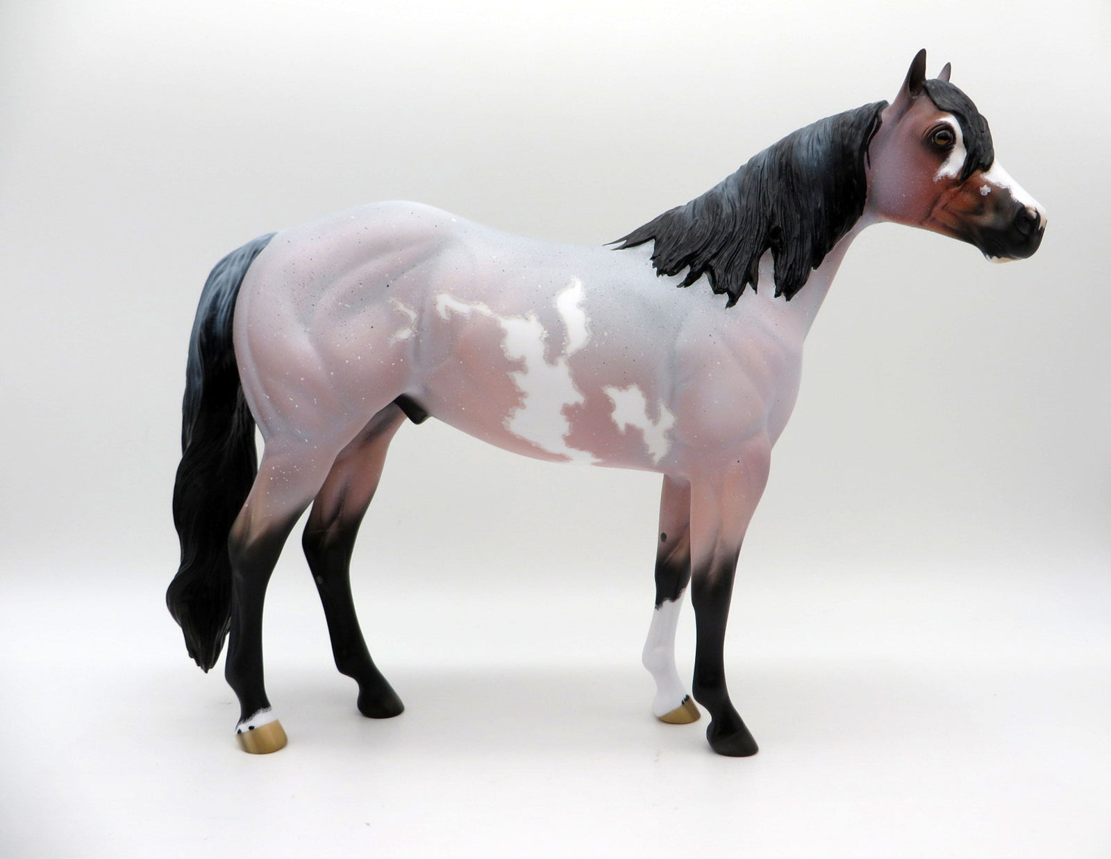Diamonds and Rust-OOAK Bay Roan Pinto ISH Painted by Ellen EQ 21