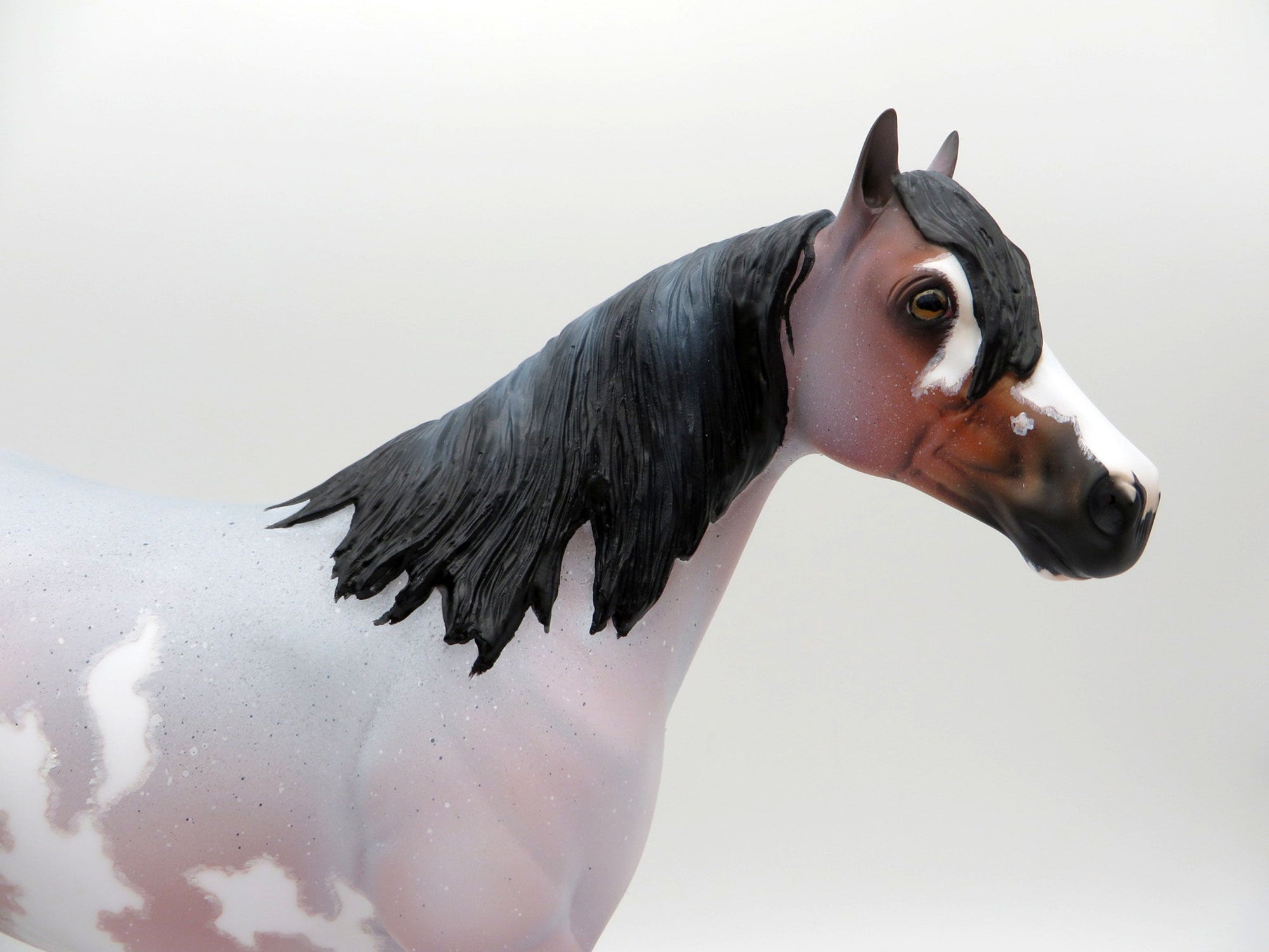 Diamonds and Rust-OOAK Bay Roan Pinto ISH Painted by Ellen EQ 21