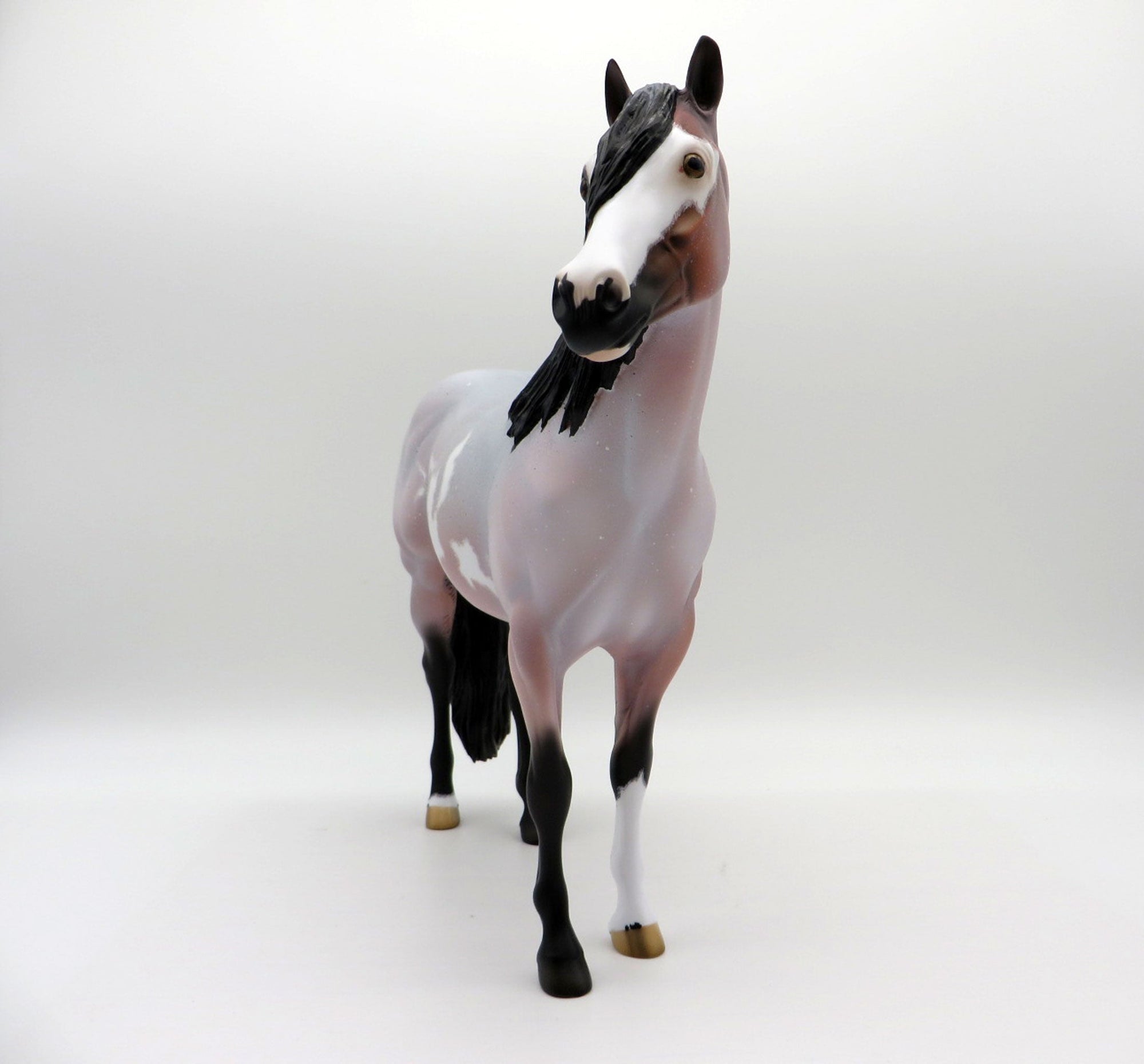 Diamonds and Rust-OOAK Bay Roan Pinto ISH Painted by Ellen EQ 21