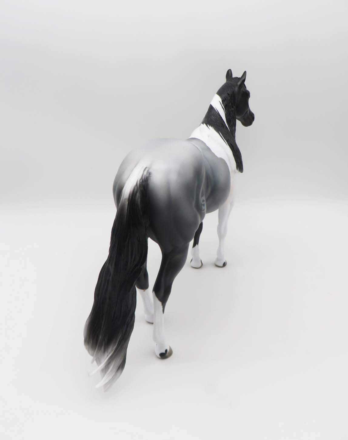 SAMPLE of Sidewinder  LE 14 Dinner Model SHCF - Blue Roan Tobiano Custom Ideal Stock Horse By Jess Hamill - SHCF23
