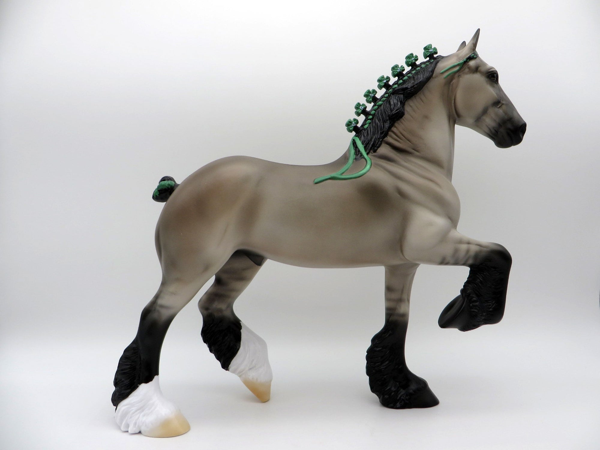 Doyle-OOAK Grey  Trotting Drafter Painted by Ellen EQ 21