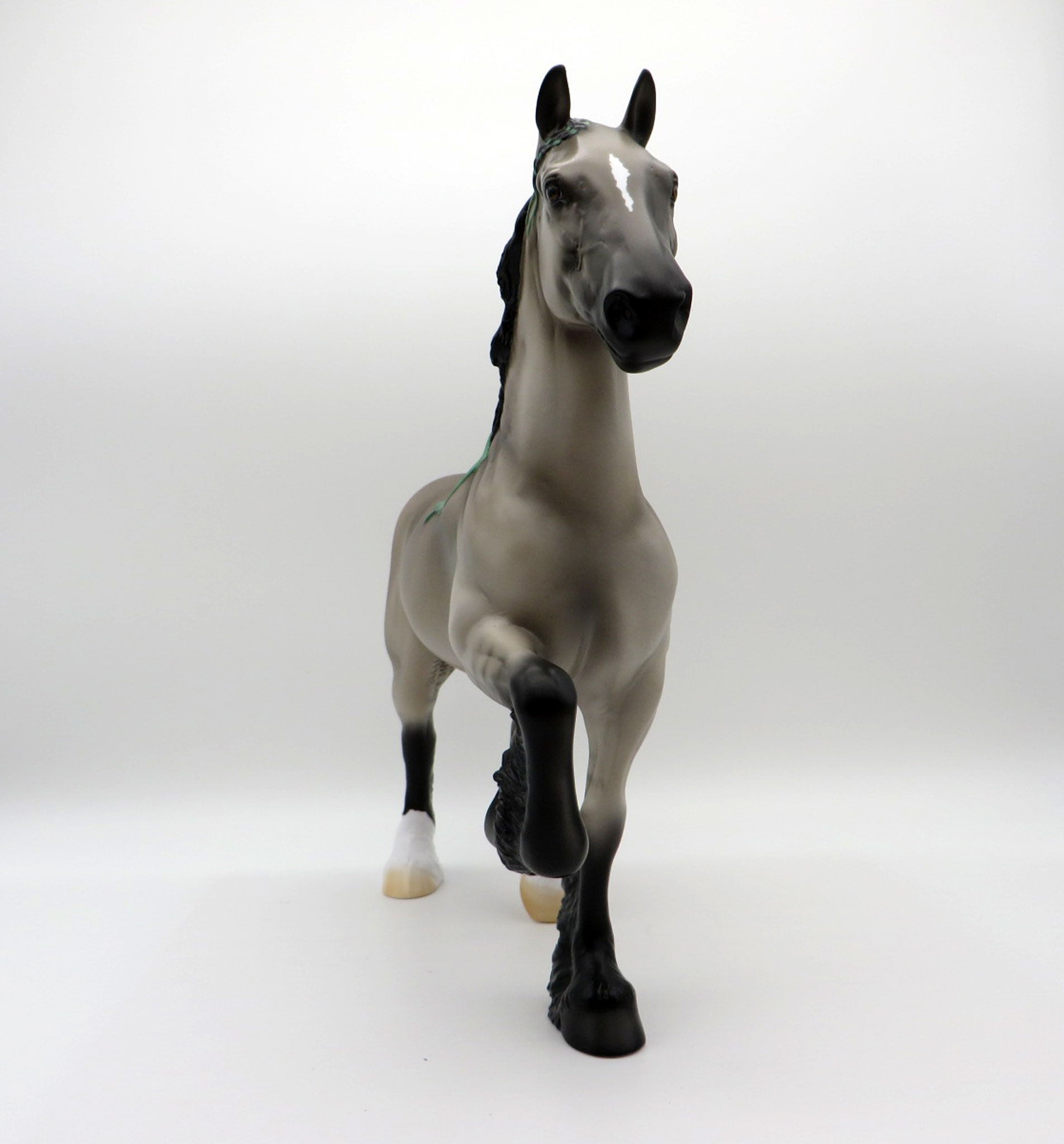 Doyle-OOAK Grey  Trotting Drafter Painted by Ellen EQ 21
