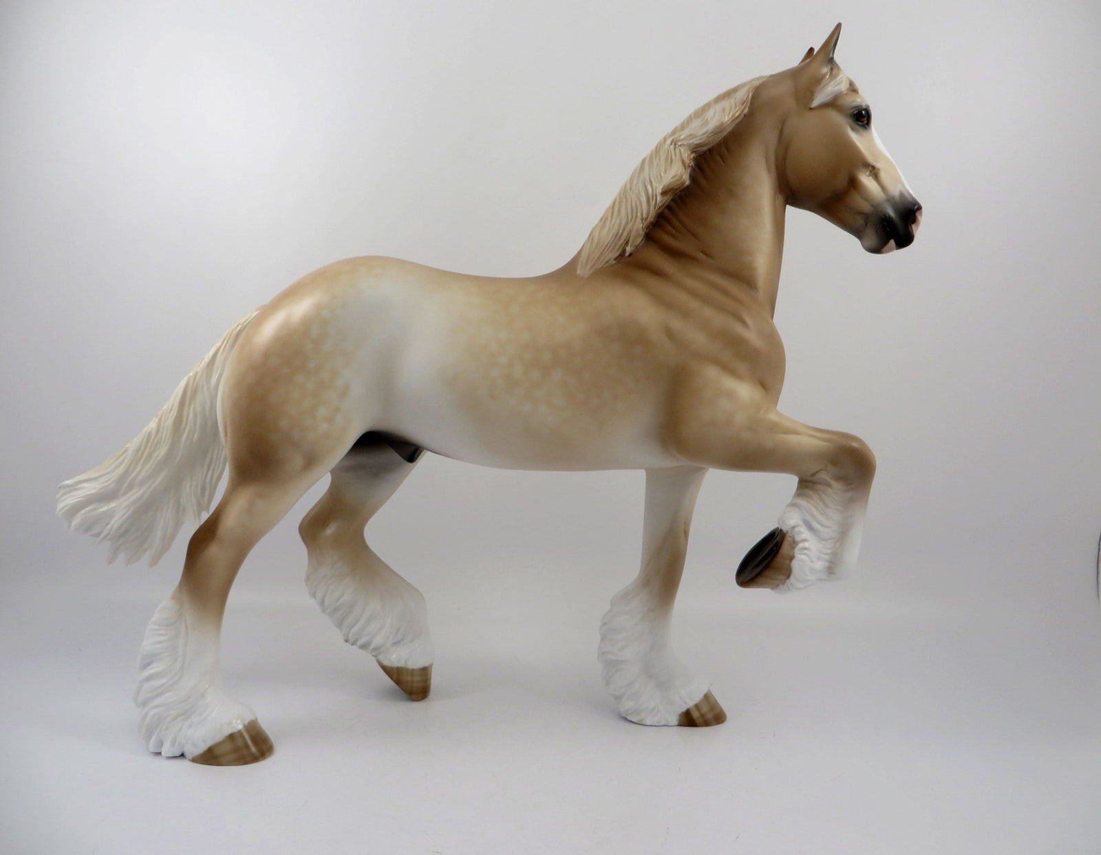 Dozer-Dapple Blonde Trotting Drafter Painted by Sheryl Leisure 2/18/21