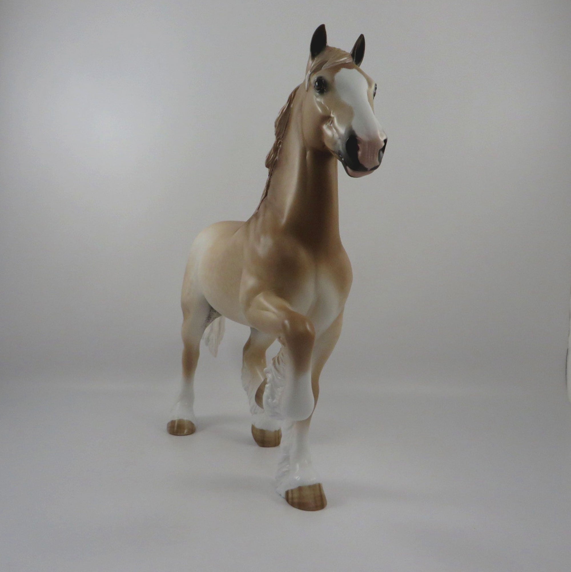 Dozer-Dapple Blonde Trotting Drafter Painted by Sheryl Leisure 2/18/21