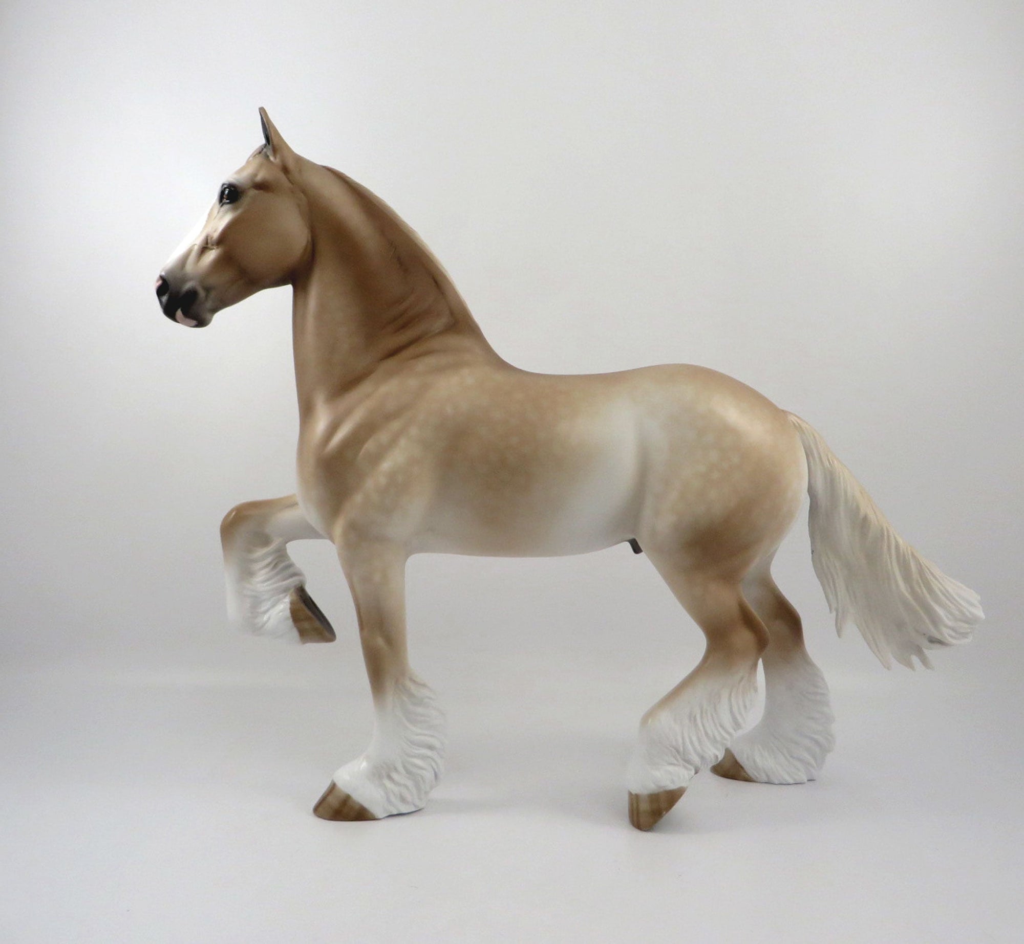 Dozer-Dapple Blonde Trotting Drafter Painted by Sheryl Leisure 2/18/21