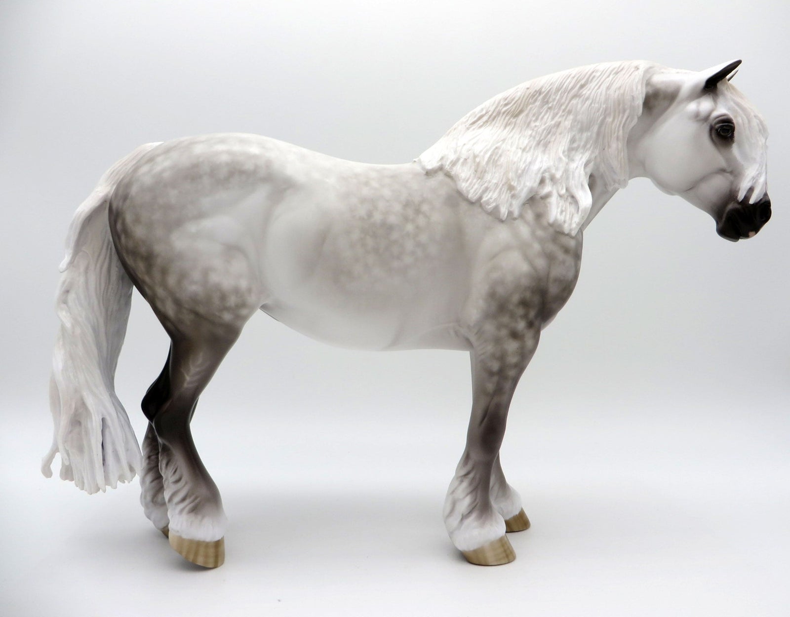 Eclipse of the Heart-OOAK Dapple Grey Heavy Draft Mare Painted by Sheryl Leisure 7/26/21