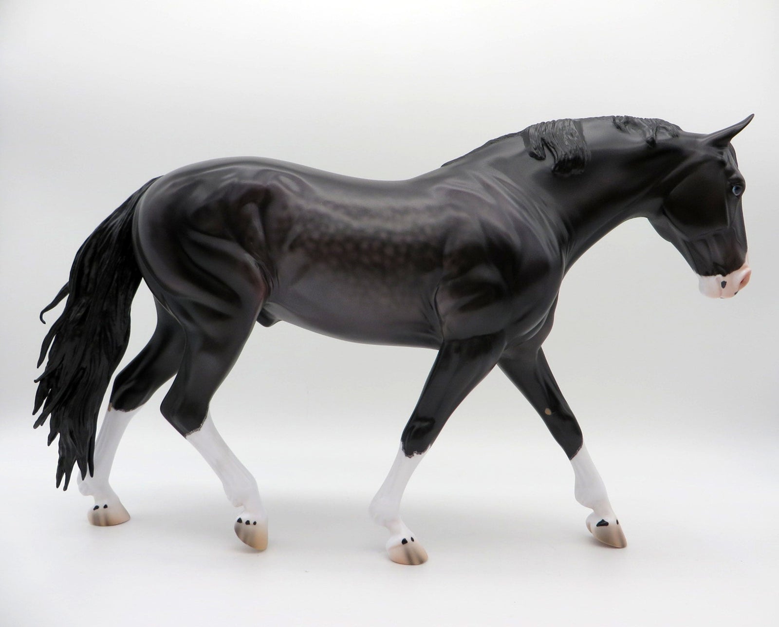 Elbrus-OOAK Dapple Black Irish Draft Painted By Caroline Boydston 6/22/21