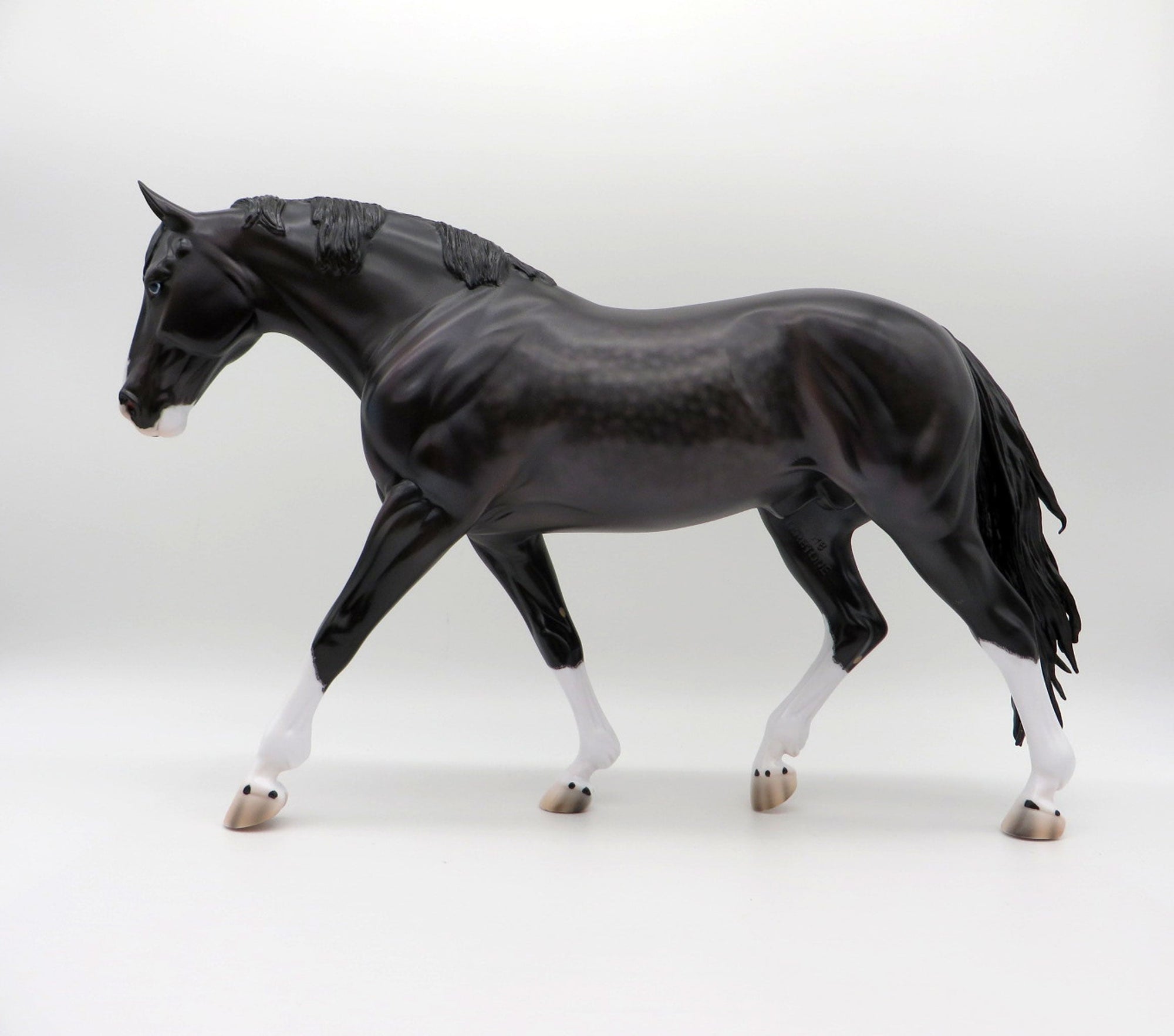 Elbrus-OOAK Dapple Black Irish Draft Painted By Caroline Boydston 6/22/21