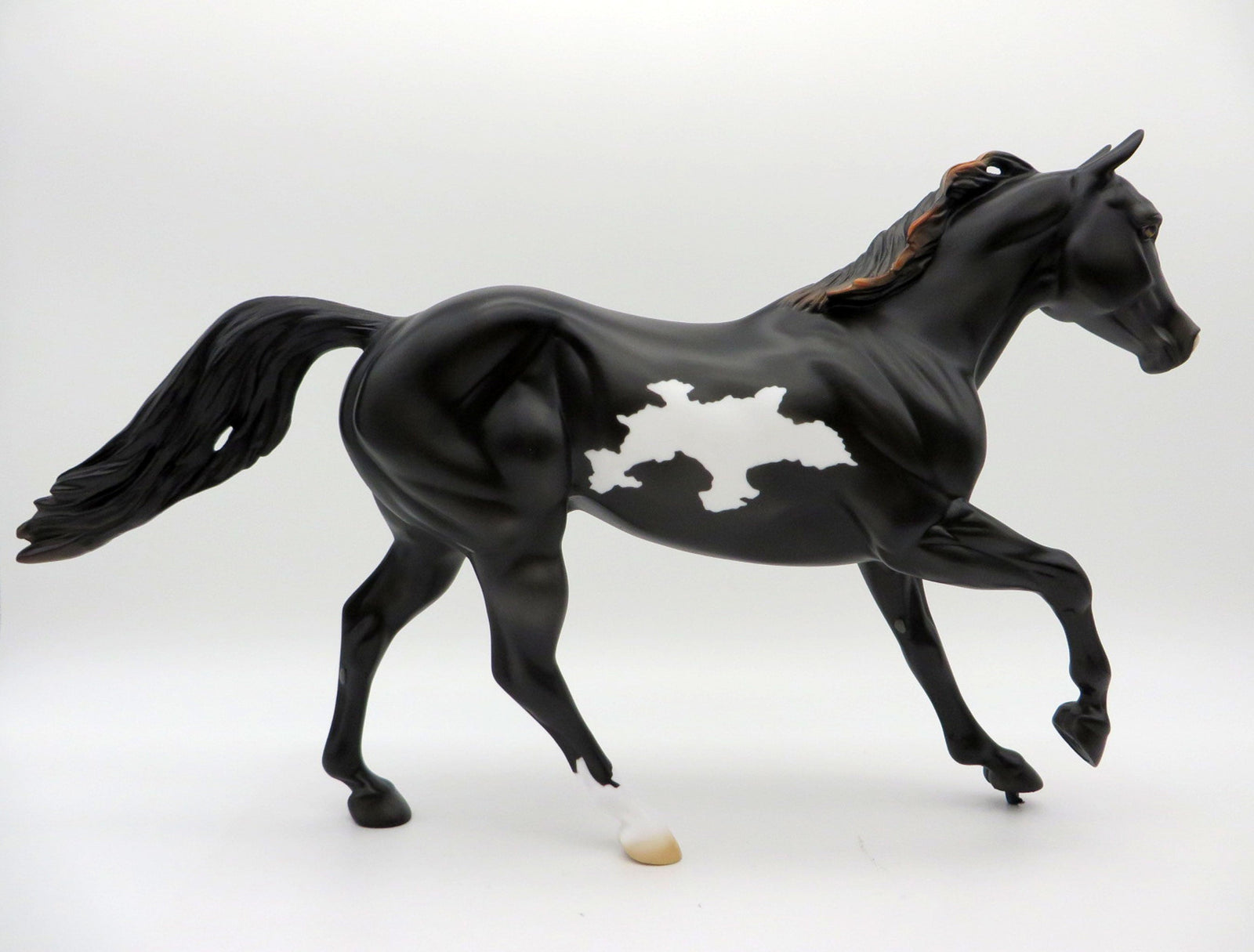 Emerson-OOAK Sunbrunt Black Pinto Foundation Quarter Horse Painted By Ellen Robbins EQ 2021