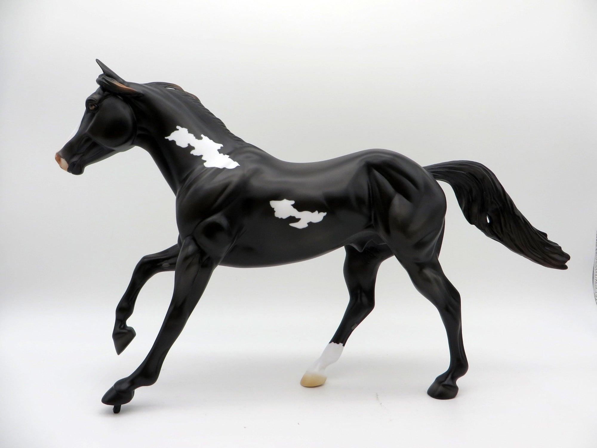 Emerson-OOAK Sunbrunt Black Pinto Foundation Quarter Horse Painted By Ellen Robbins EQ 2021