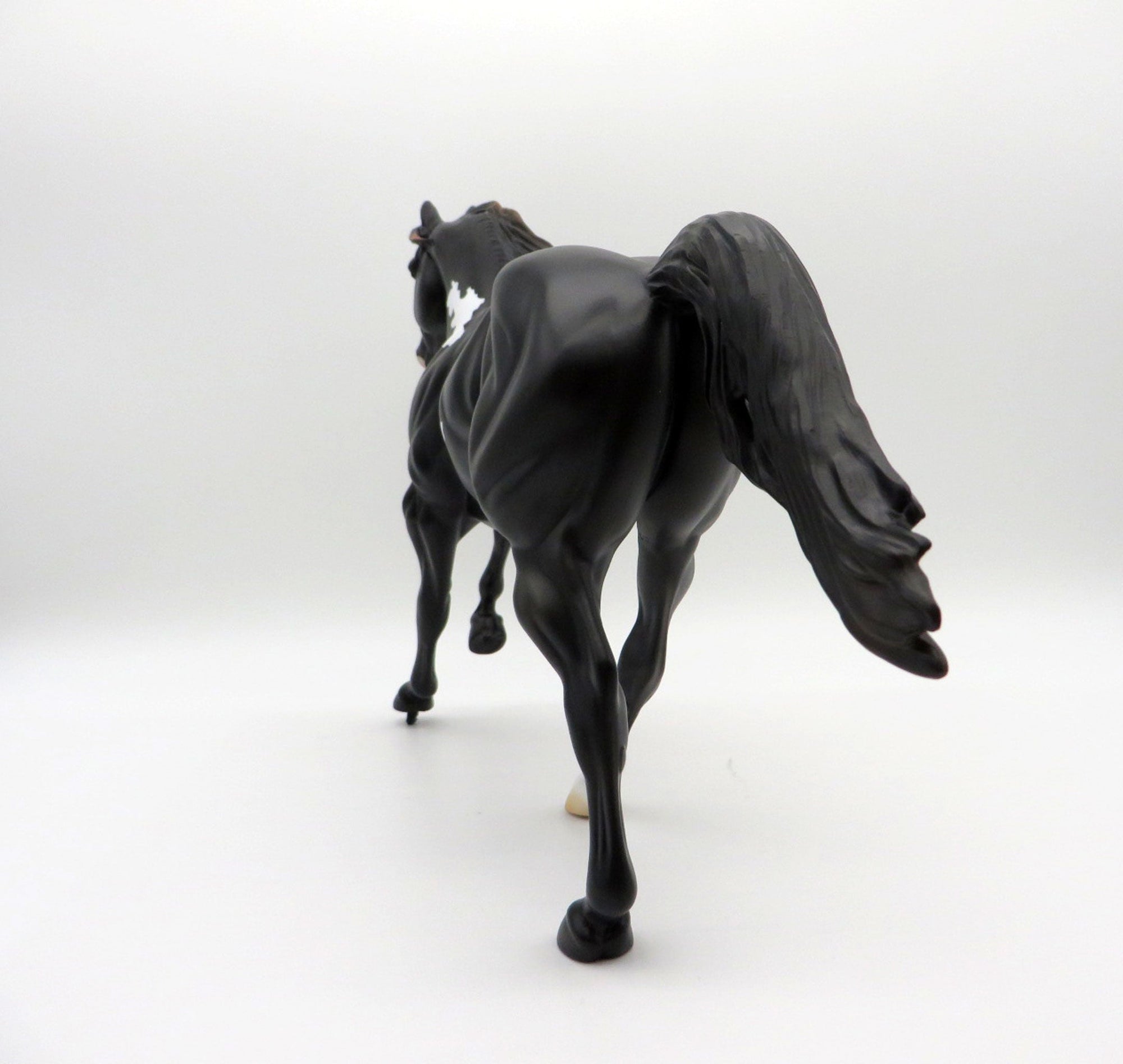 Emerson-OOAK Sunbrunt Black Pinto Foundation Quarter Horse Painted By Ellen Robbins EQ 2021