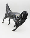 Enchanting Holiday - OOAK - Black and Gold Unicorn Arabian Mare Decorator By Ellen Robbins - Christmas Tails 2022 - CT22