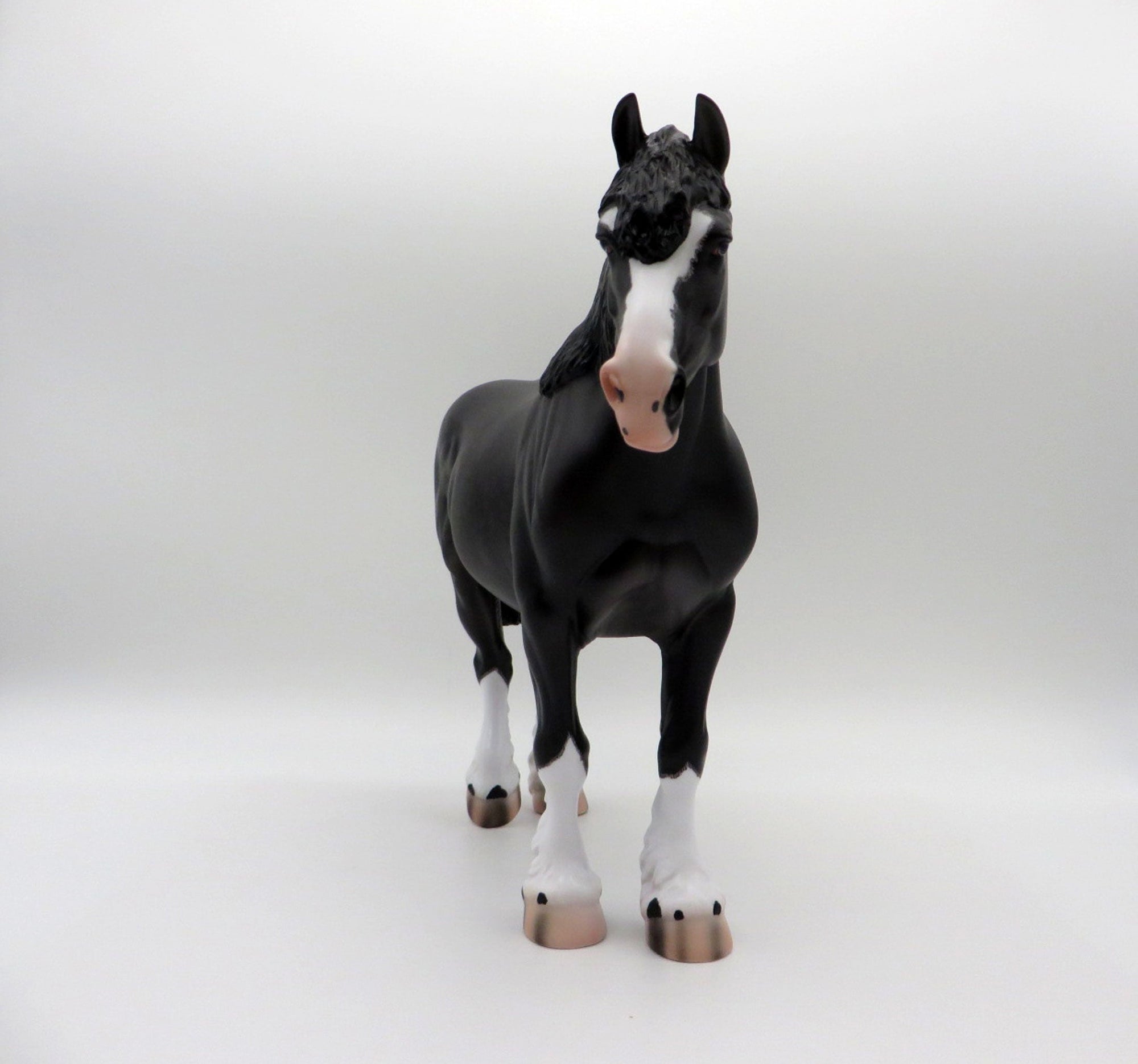 Erie-OOAK Dapple Black Heavy Draft Mare Painted By Caroline Boydston