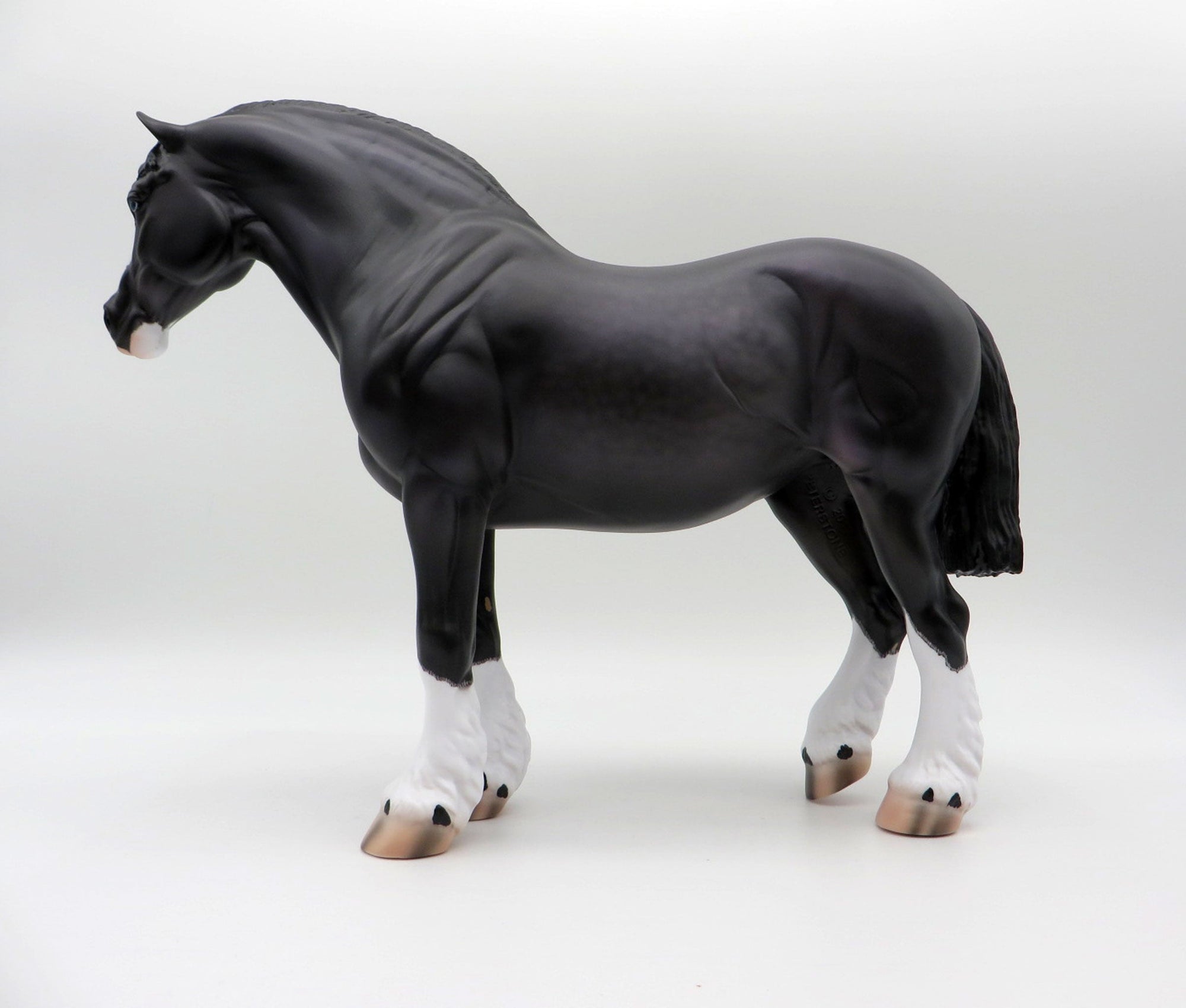 Erie-OOAK Dapple Black Heavy Draft Mare Painted By Caroline Boydston