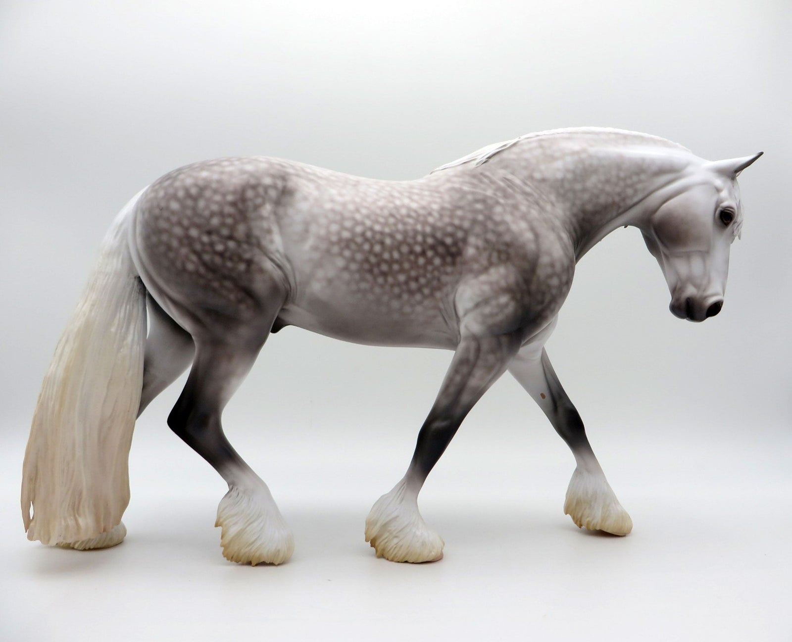 Everest-OOAK Dapple Grey Irish Draft Painted By Caroline Boydston 6/22/21