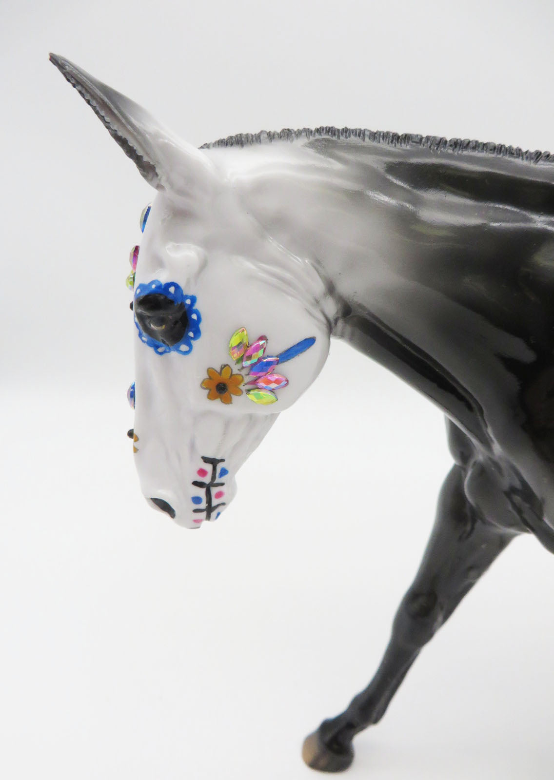 Final Awakening  - OOAK Sugar Skull Saddlebred Horse By Dawn Quick