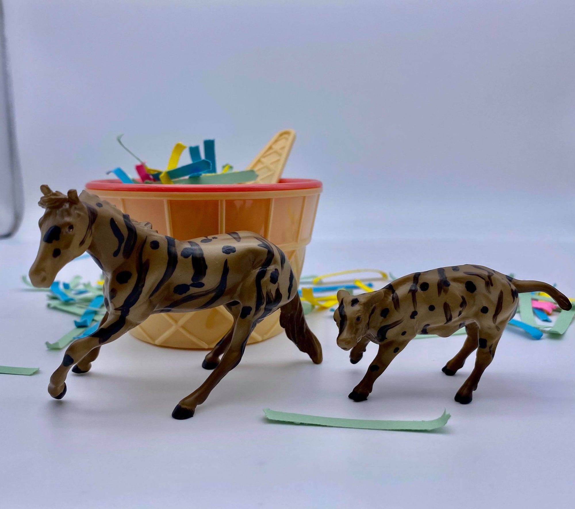 Fudge Brownie-OOAK Cutter and Calf  Chip Painted By Ellen Robbins  NICM-7/23/21