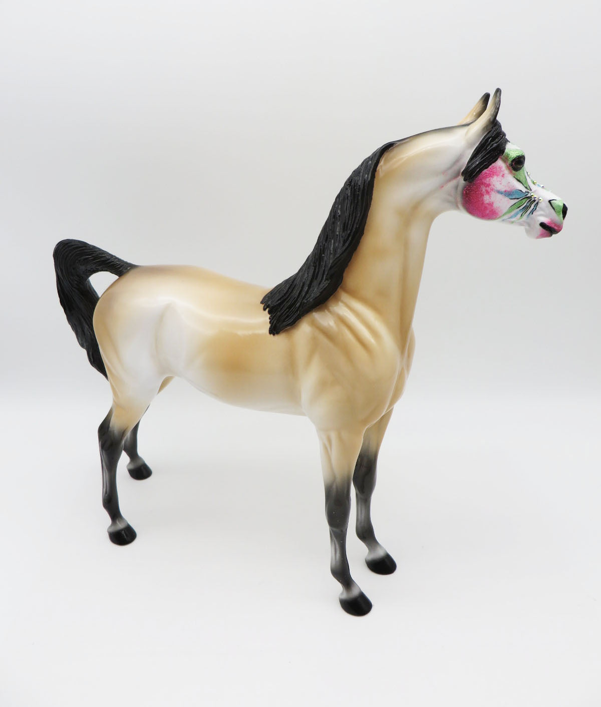 Flambeaux - OOAK - Sugar Skull Arabian with Bling &amp; Holograpic Paint Effect - Painted By Ellen Robbins - MM22