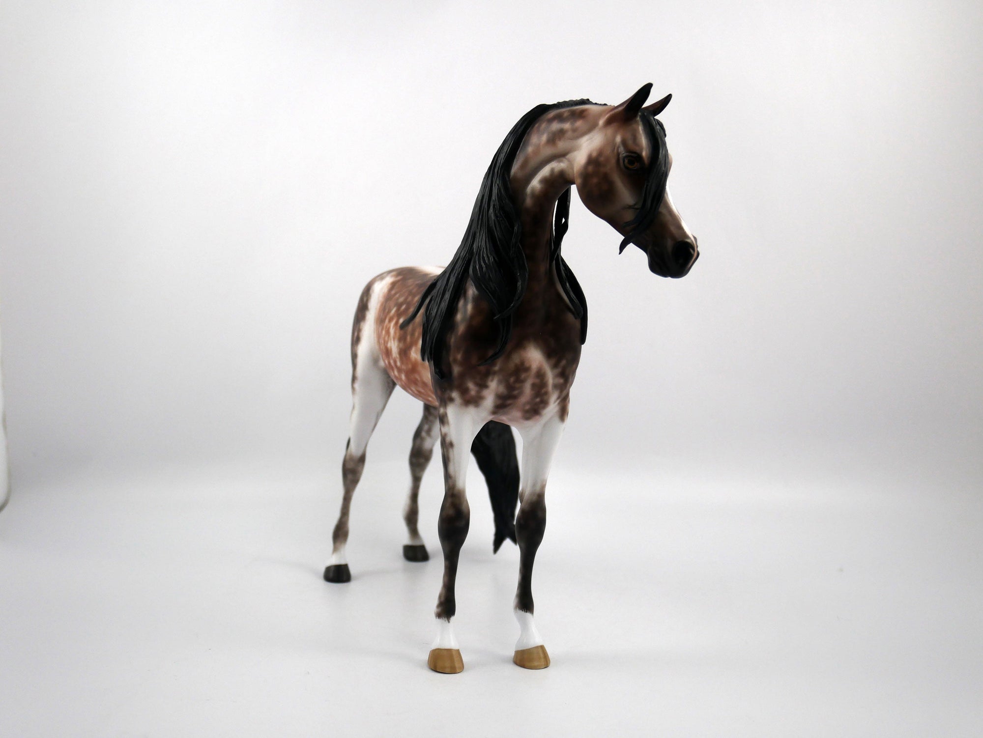 Fonzie-OOAK Star Dapple Bay going Grey Arabian Painted by Sheryl Leisure 1/20