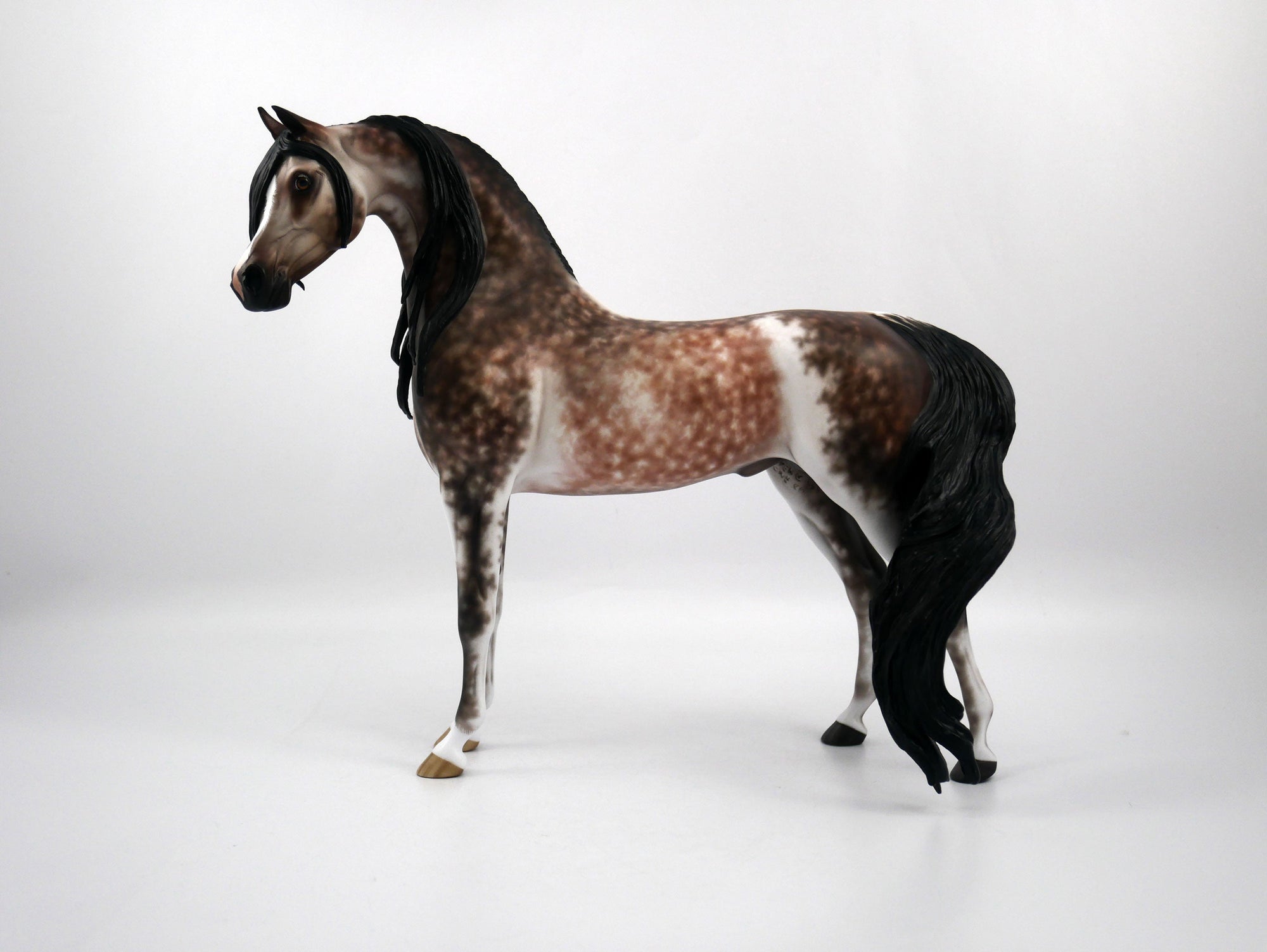 Fonzie-OOAK Star Dapple Bay going Grey Arabian Painted by Sheryl Leisure 1/20
