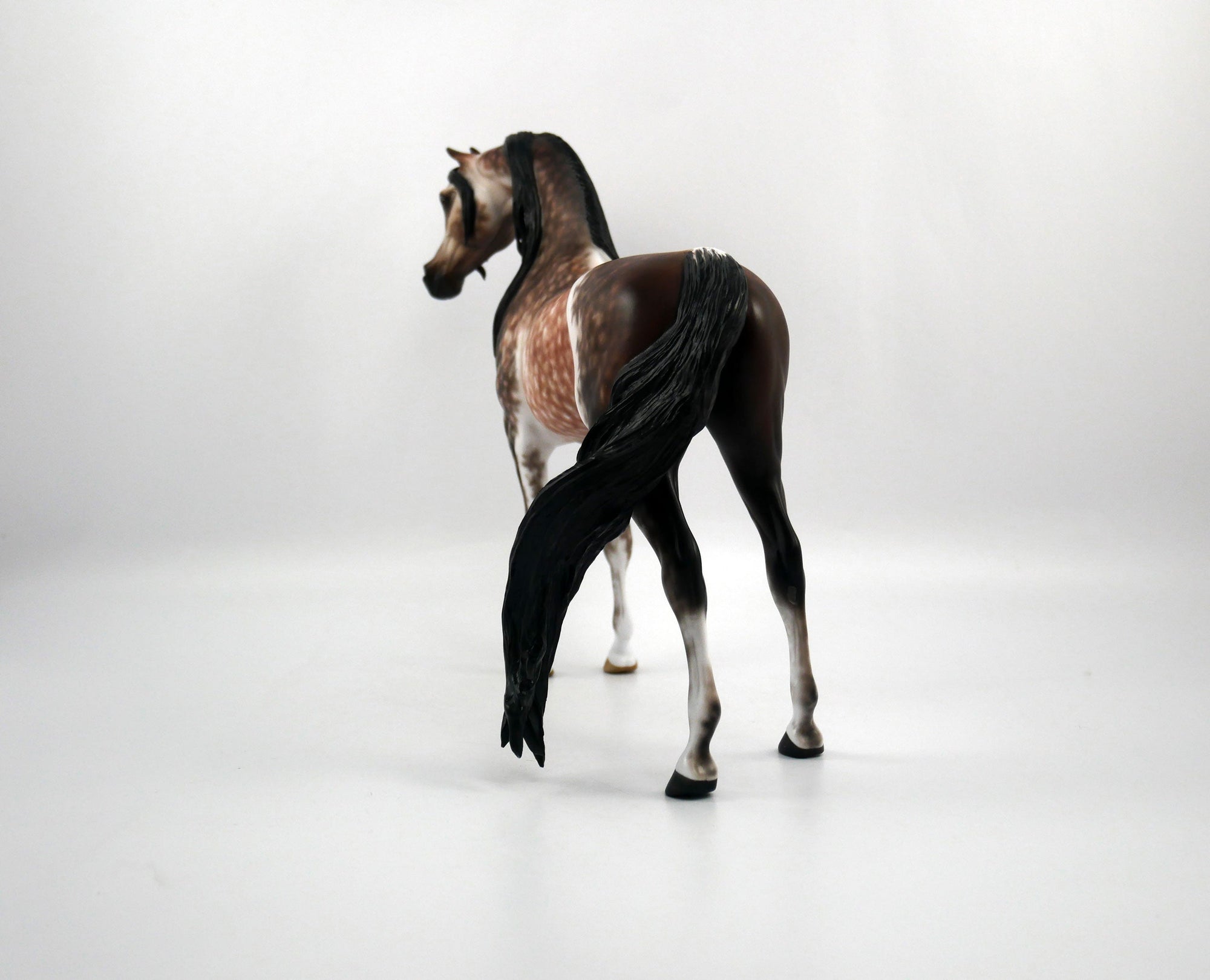 Fonzie-OOAK Star Dapple Bay going Grey Arabian Painted by Sheryl Leisure 1/20