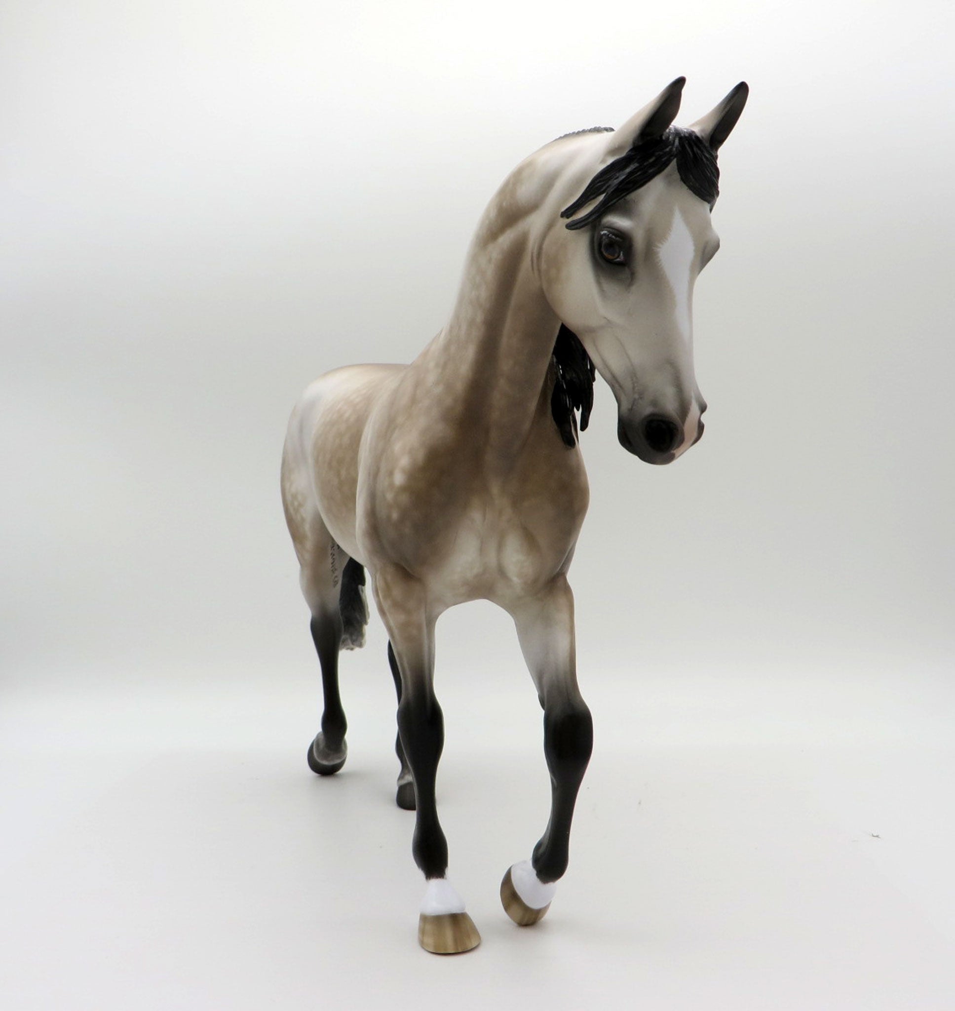 Four Tops-OOAK Dapple Bay going Gray Thoroughbred Painted by Sheryl Leisure  11/29/21