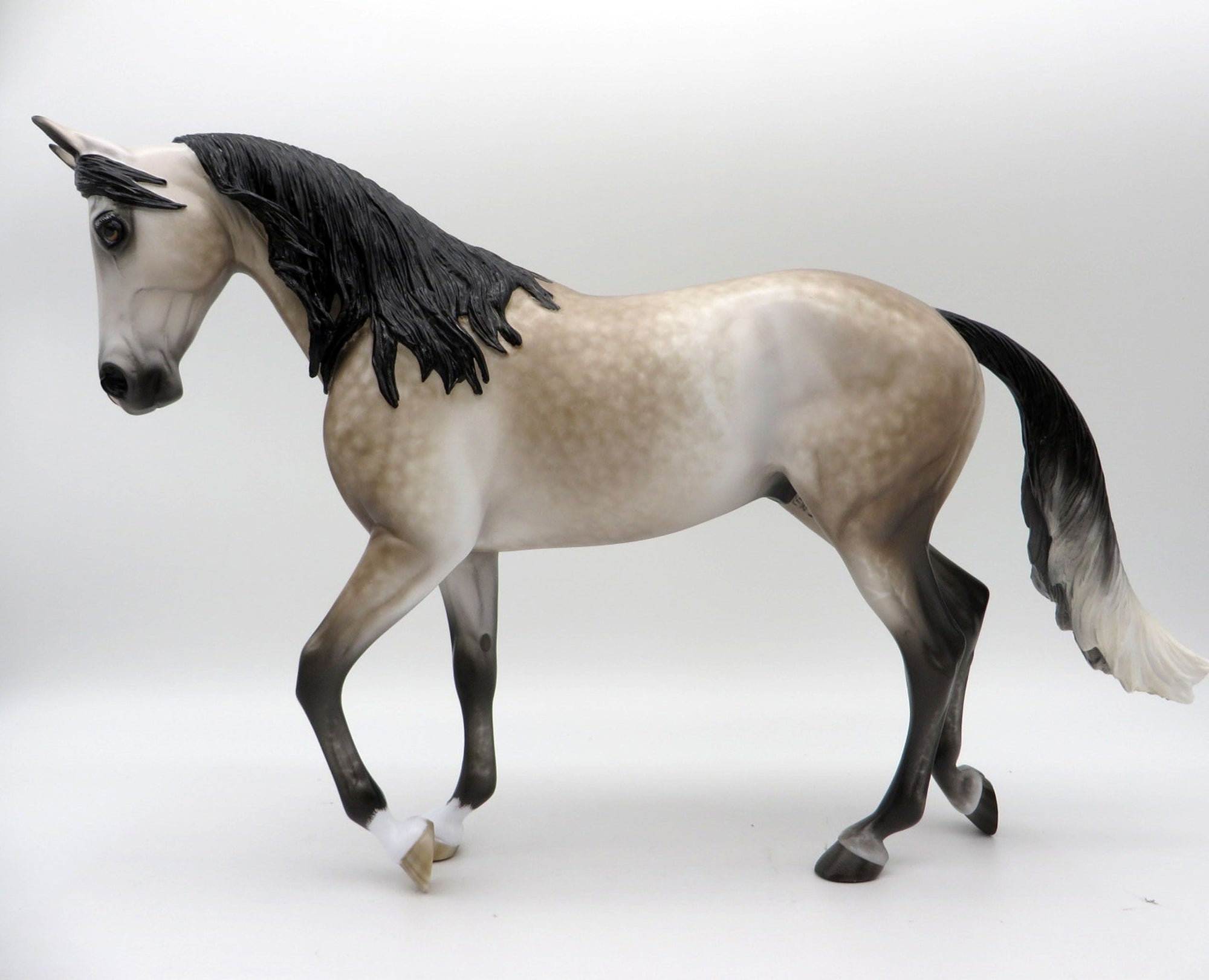 Four Tops-OOAK Dapple Bay going Gray Thoroughbred Painted by Sheryl Leisure  11/29/21