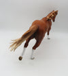 Frogger-OOAK Dapple Chestnut Running Stock Horse By Sheryl Leisure 5/19/23