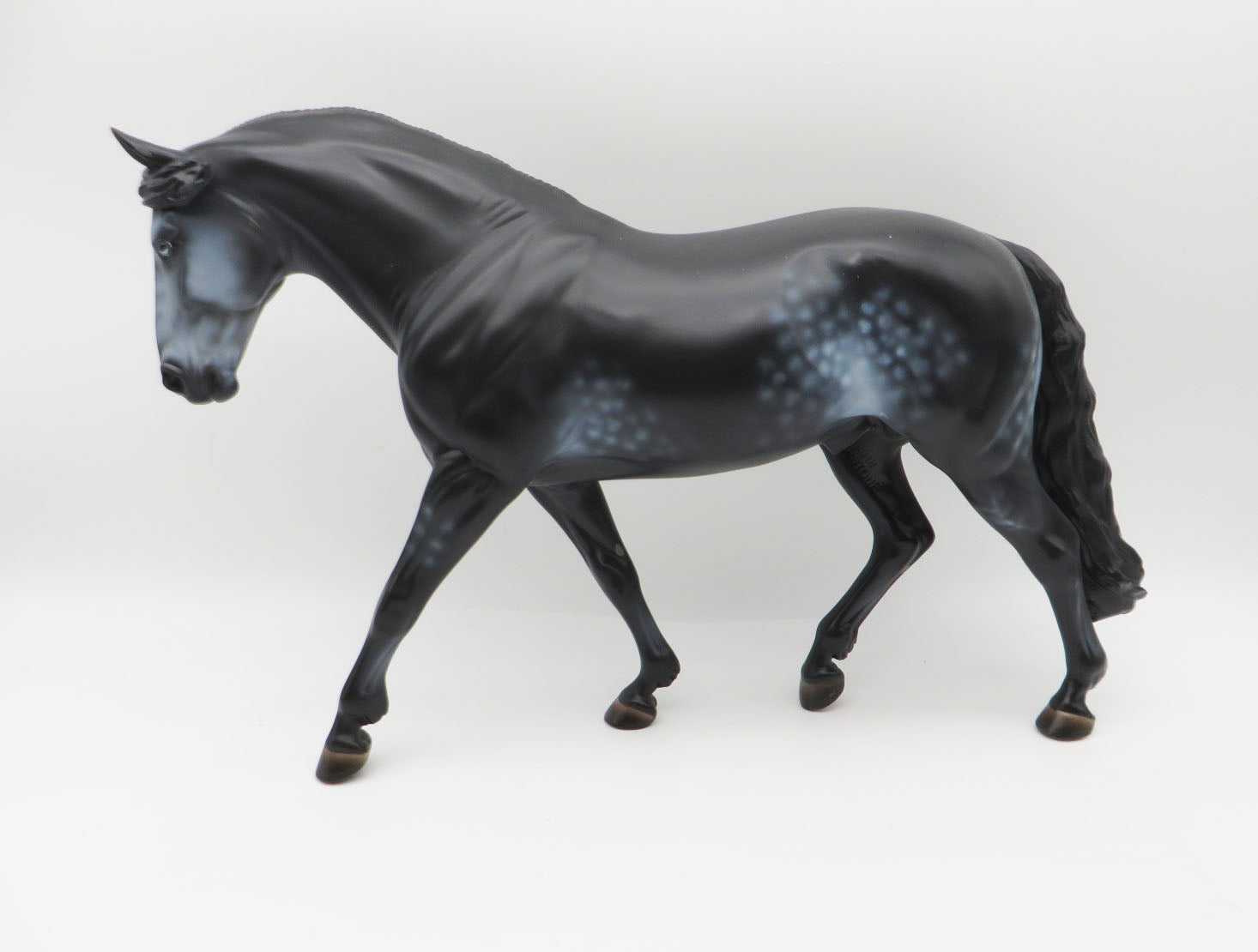 Frosted Night - OOAK - Dapple Black Going Grey Customized Irish Draft Horse - Christmas Tails 2022 - CT22