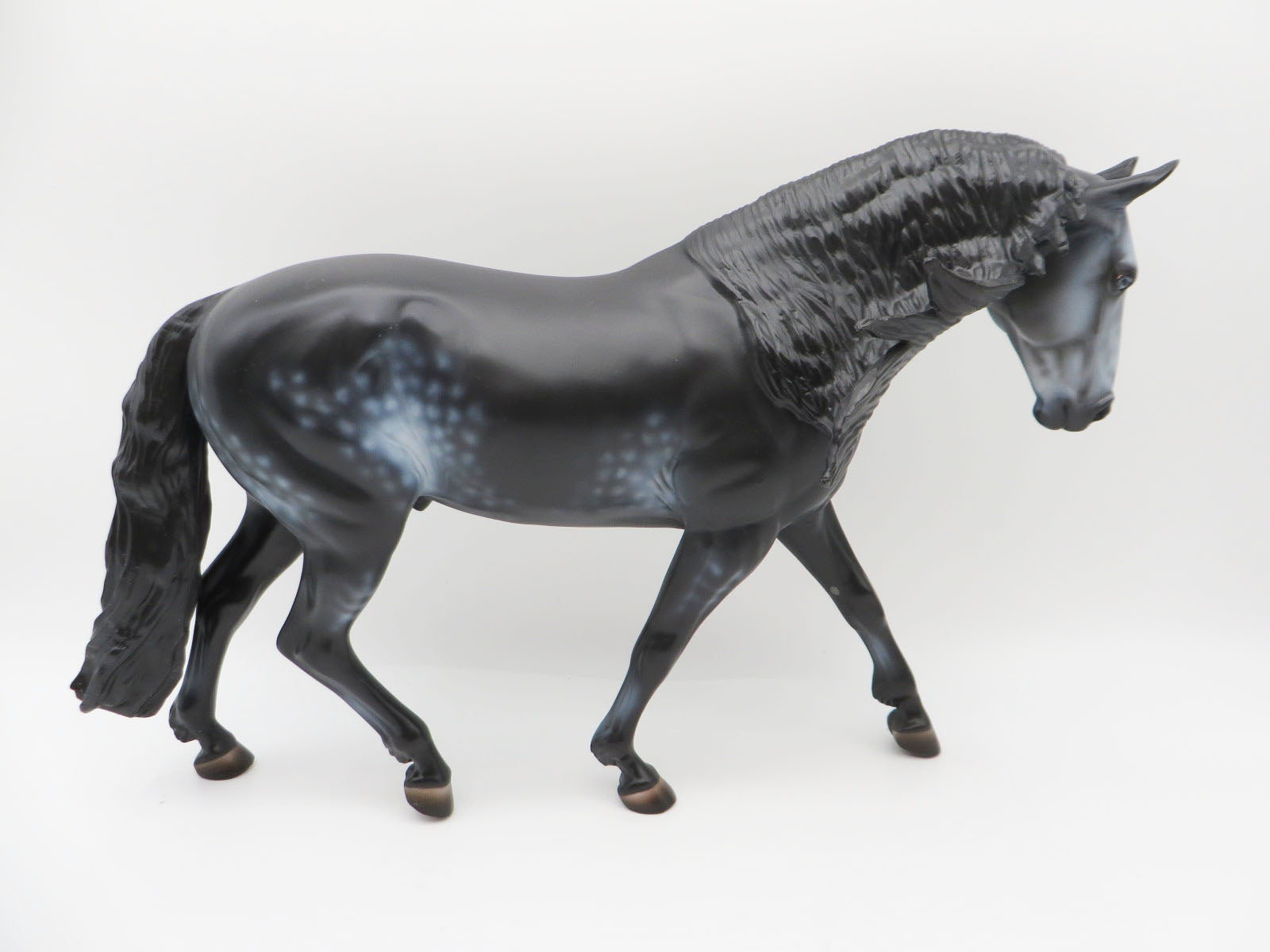 Frosted Night - OOAK - Dapple Black Going Grey Customized Irish Draft Horse - Christmas Tails 2022 - CT22