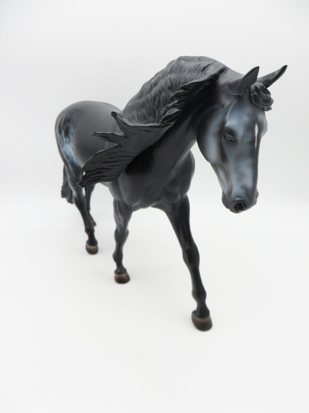 Frosted Night - OOAK - Dapple Black Going Grey Customized Irish Draft Horse - Christmas Tails 2022 - CT22
