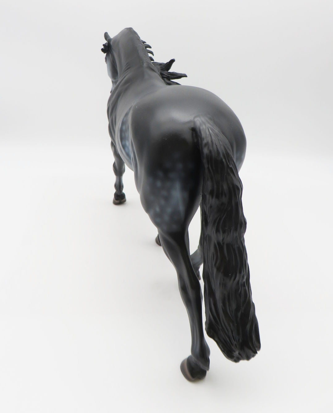 Frosted Night - OOAK - Dapple Black Going Grey Customized Irish Draft Horse - Christmas Tails 2022 - CT22