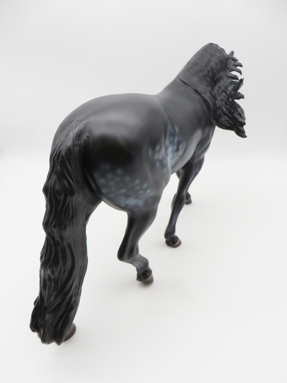 Frosted Night - OOAK - Dapple Black Going Grey Customized Irish Draft Horse - Christmas Tails 2022 - CT22