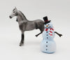 Frosty &amp; Freezy - BEST OFFER - OOAK - Dapple Grey Draft Chip With Snowman By Ellen Robbins - Christmas Tails 2022 - CT22