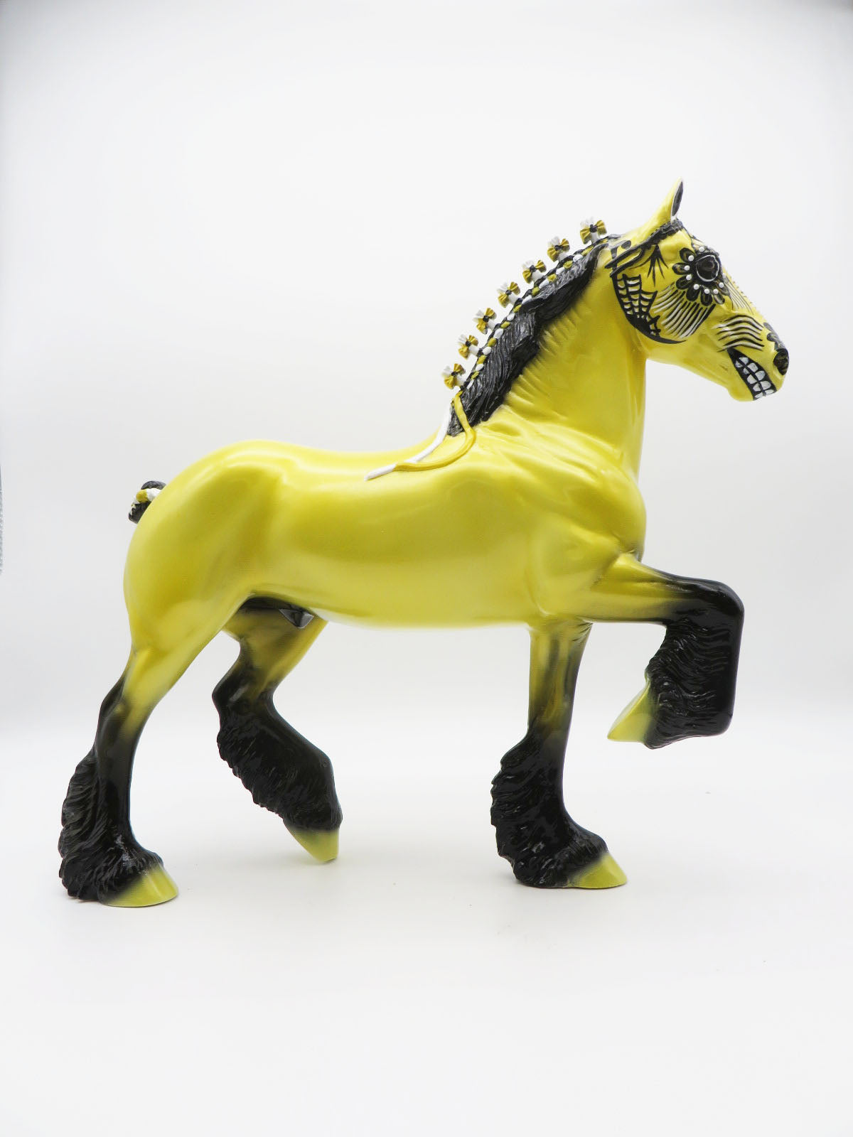 GOSSAMER - OOAK Sugar Skull Trotting Drafter Horse By Dawn Quick LHS 22